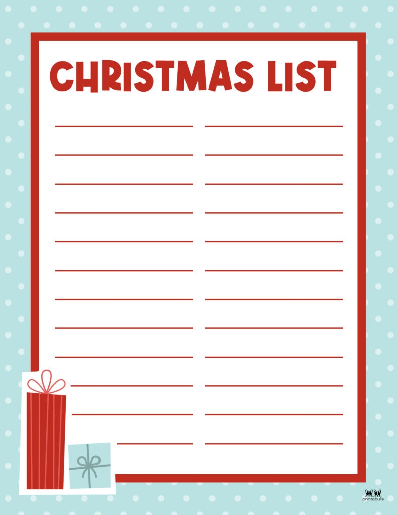 free printable christmas list free printable christmas list