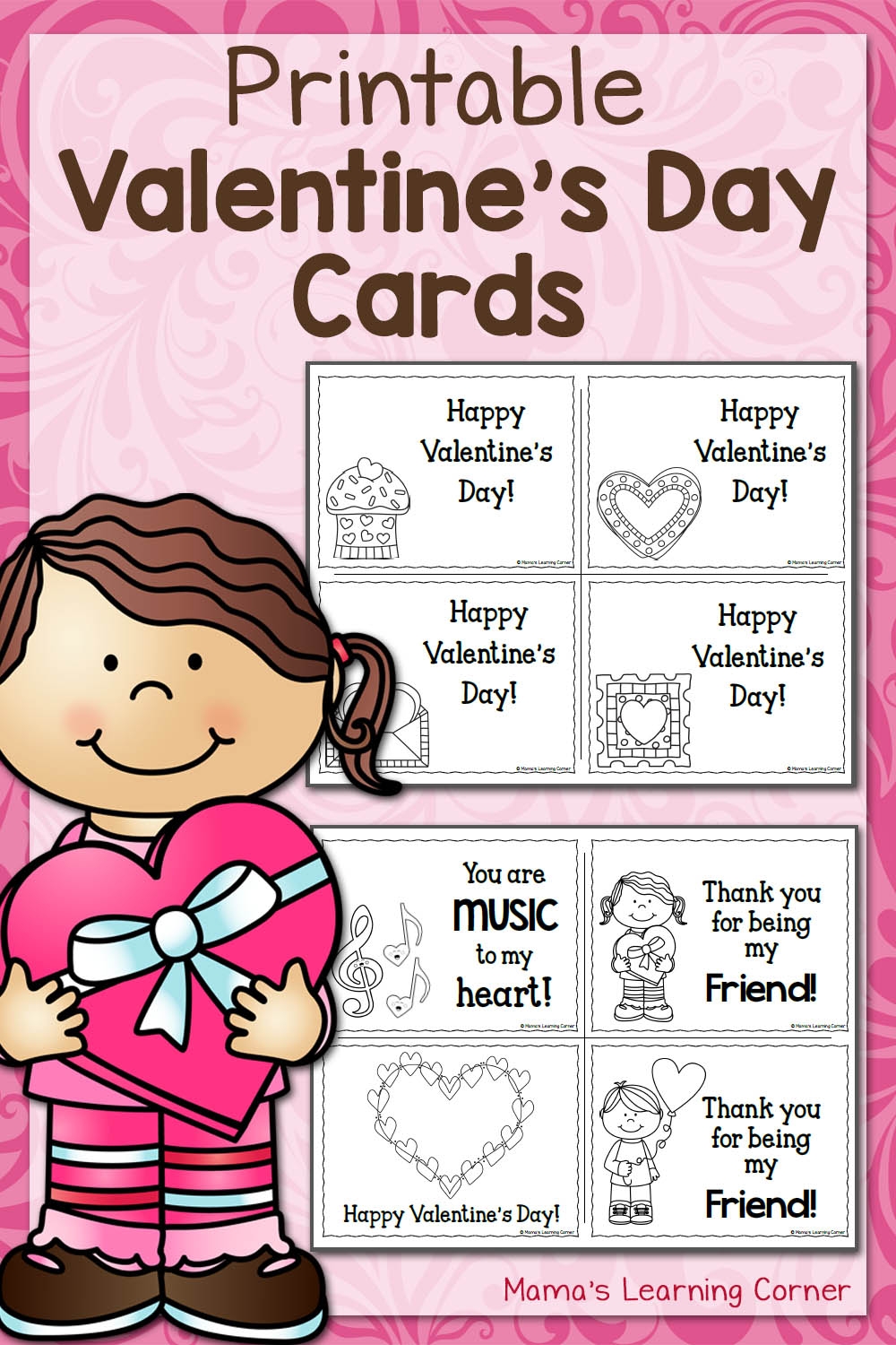 Printable Valentine s Day Cards Mamas Learning Corner Printable Valentine s Day Cards Mamas Learning Corner