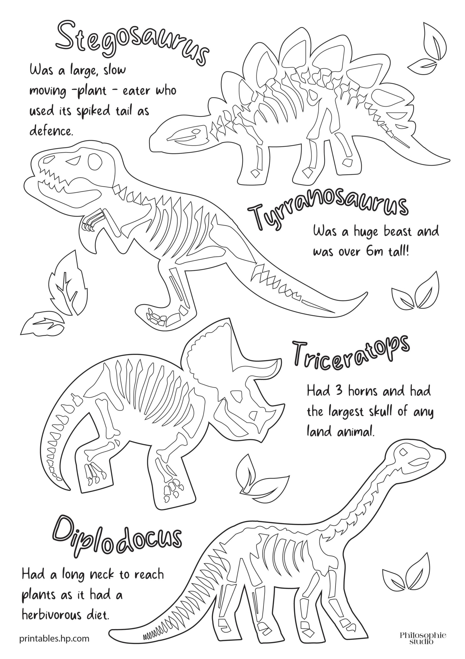 free printable dinosaur coloring pages