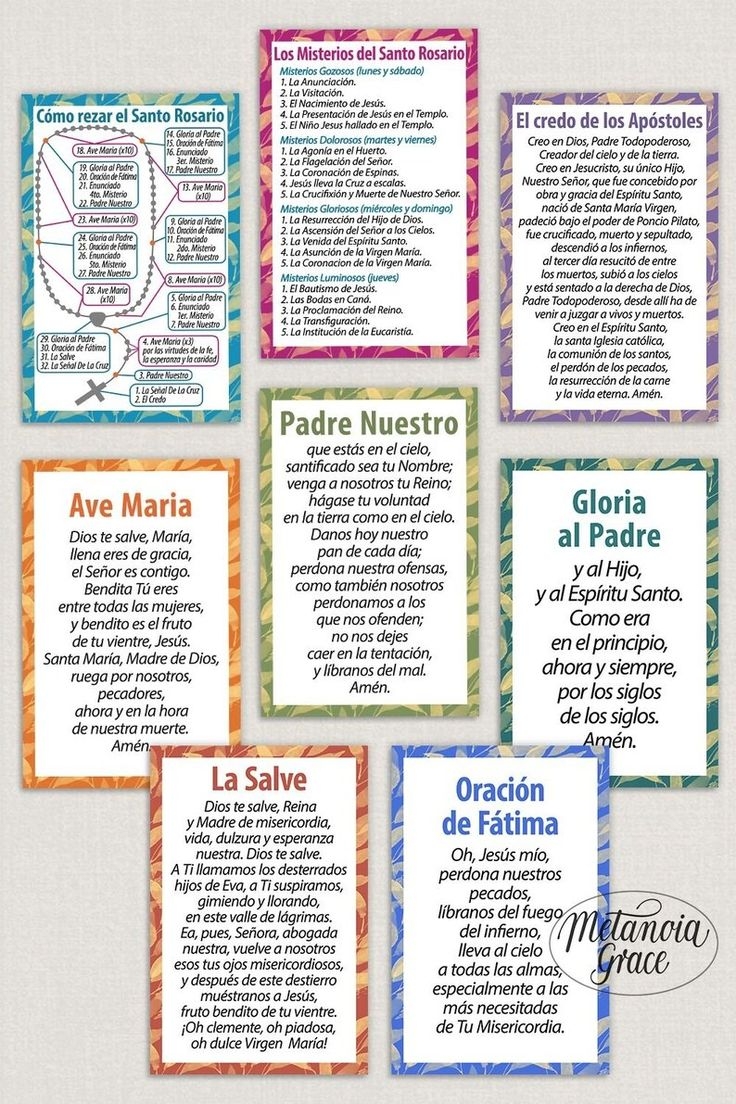 Spanish Rosary Guide Printable Cards How To Pray The Rosary Tarjetas De Oraci n Del Rosario Mysteries Of The Rosary Digital Download Etsy UK