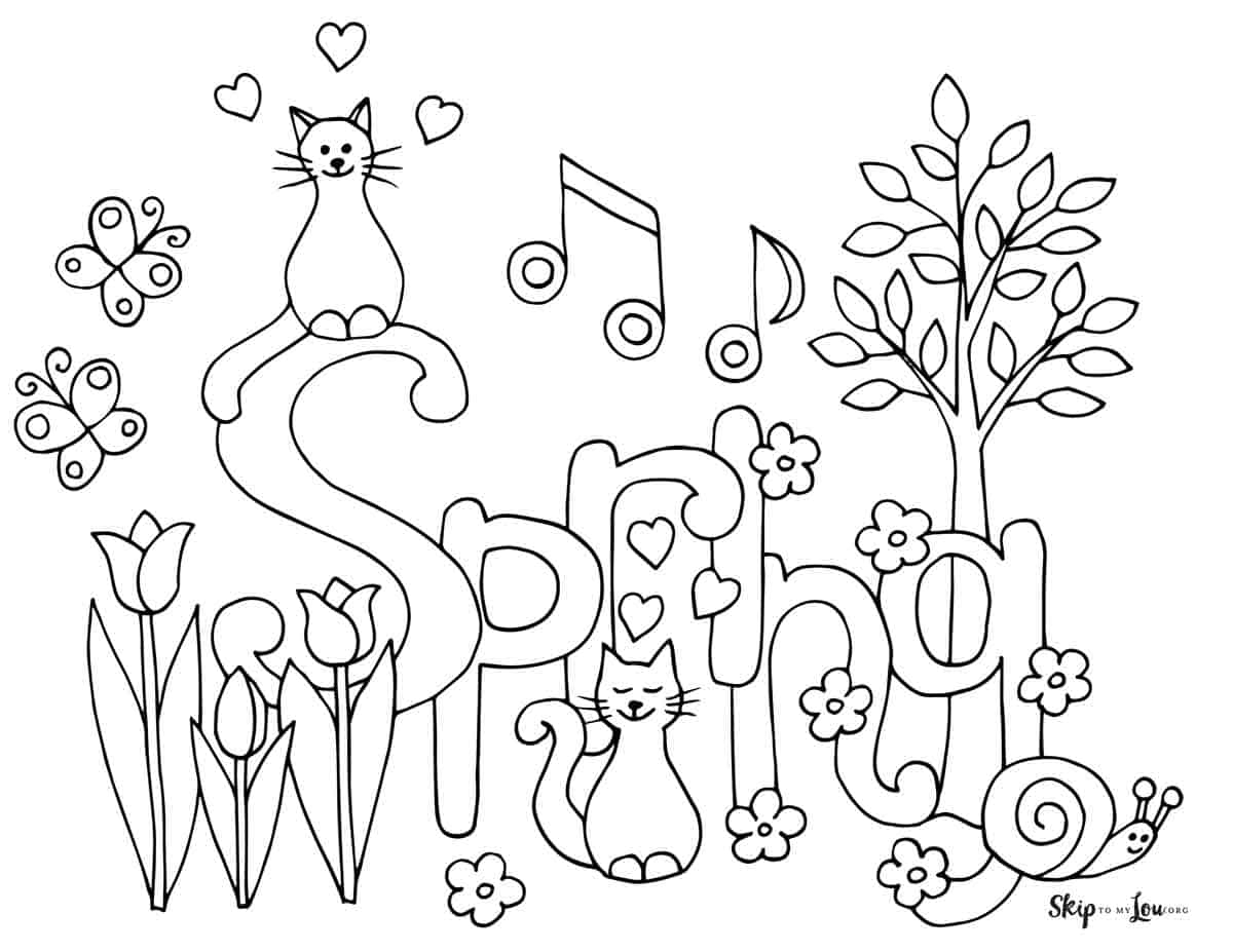 free printable springtime coloring pages