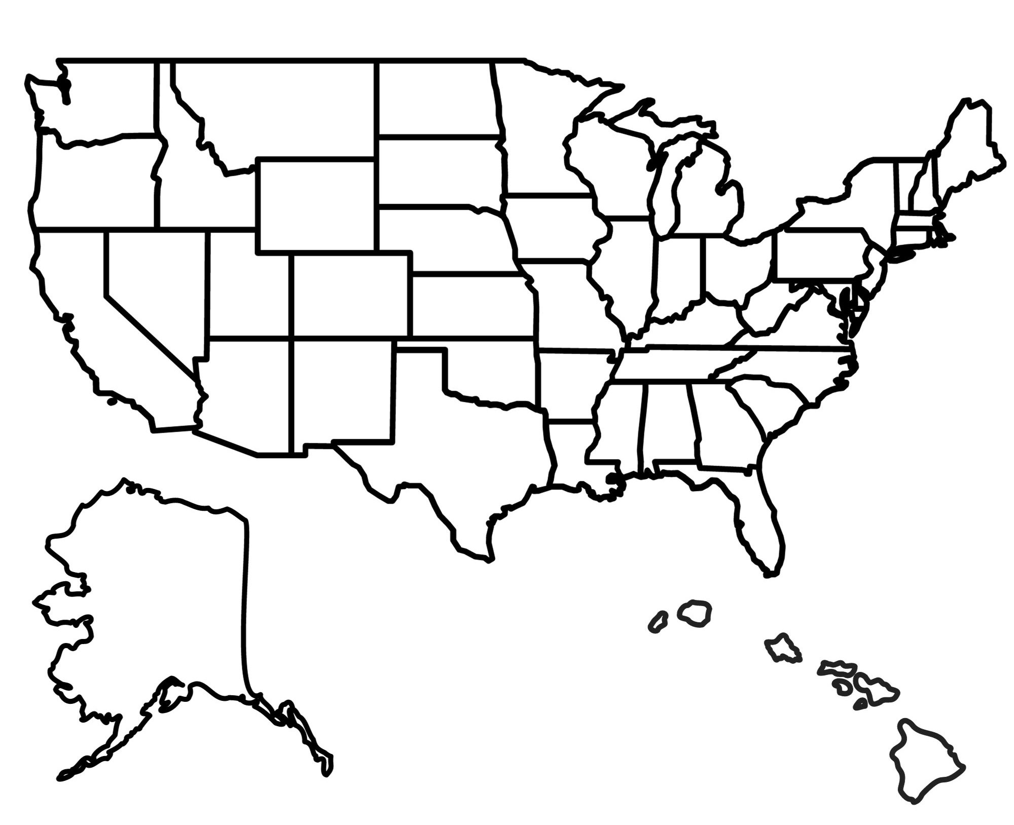 free printable map of the united states