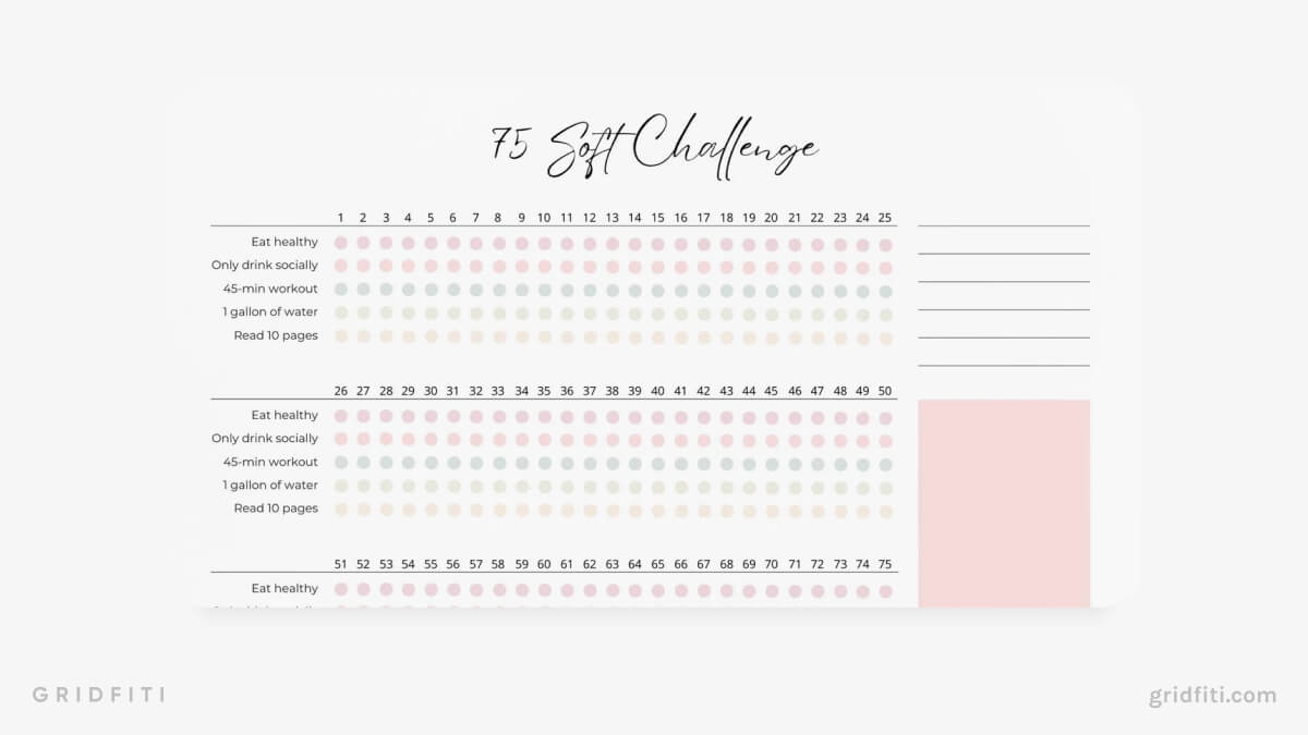 75 soft challenge printable free