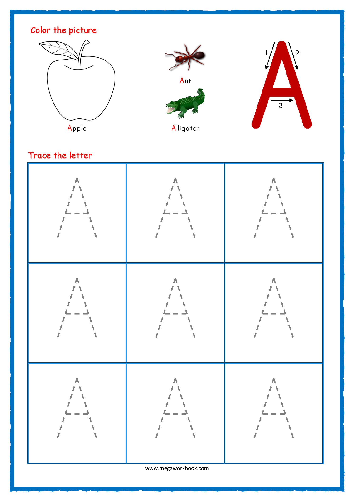 preschool printables alphabet tracing