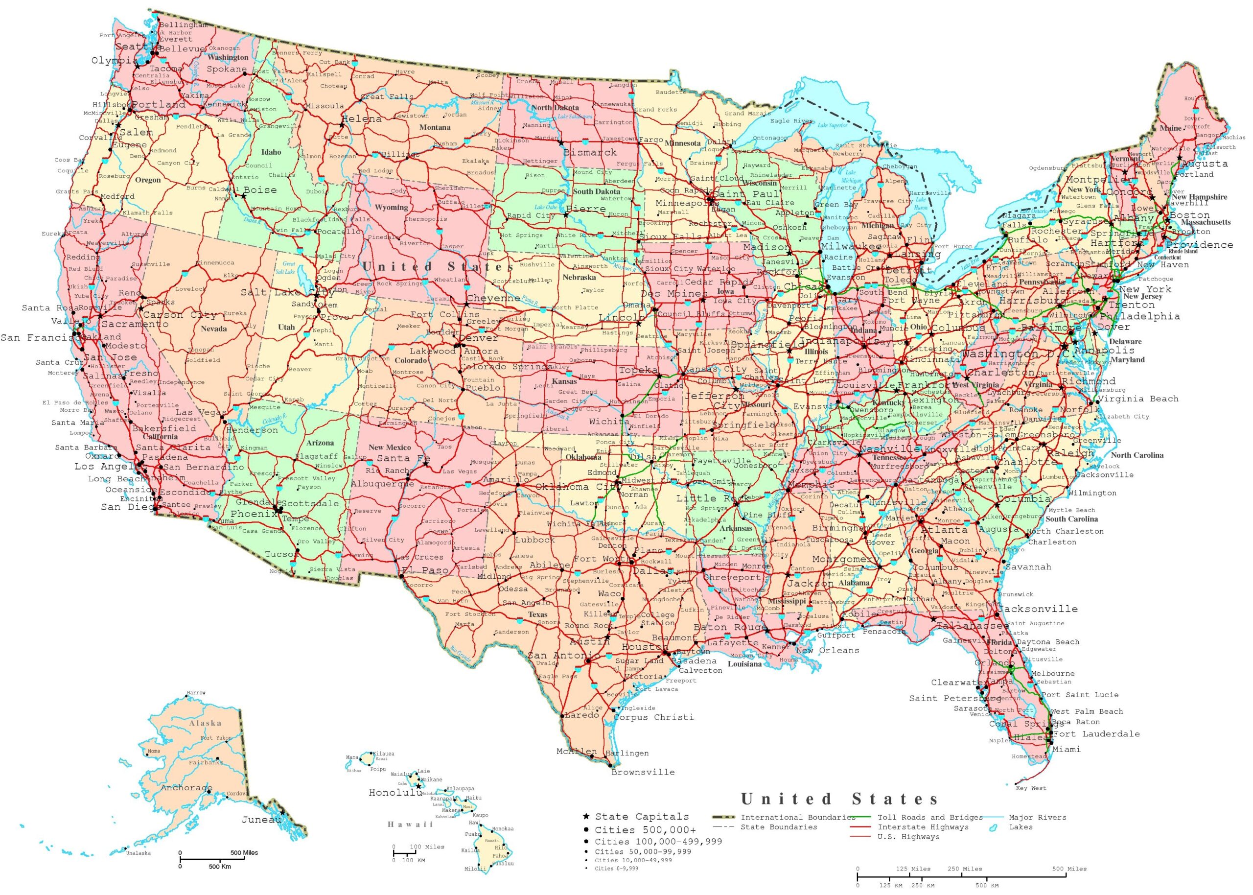 free printable united states map