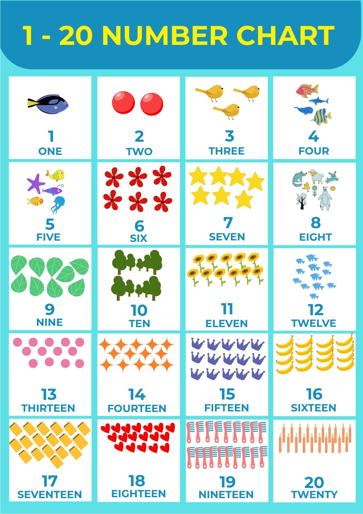 free printable number chart