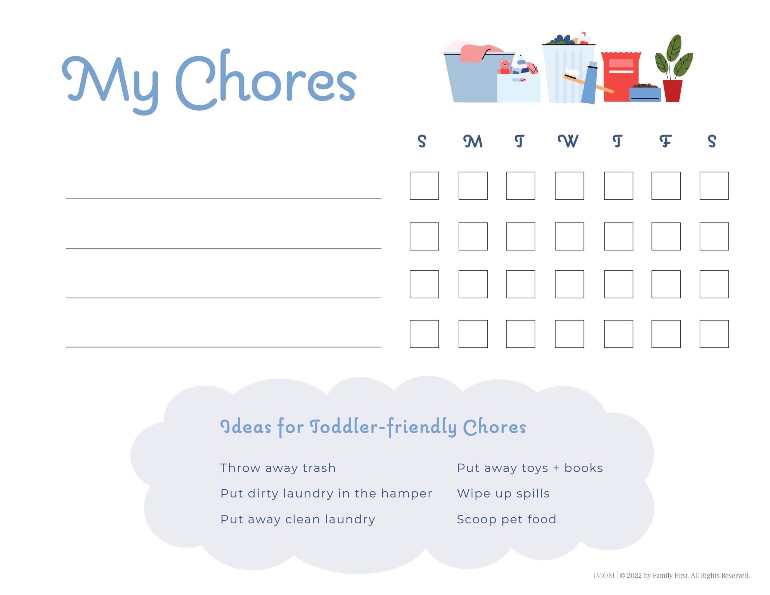 pdf free printable chore charts