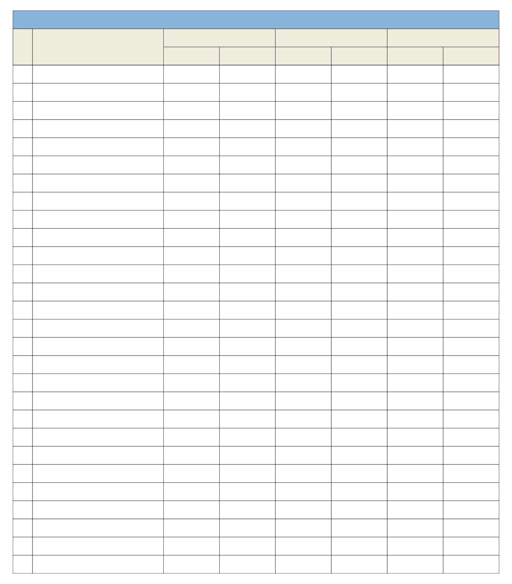 free printable blank column chart