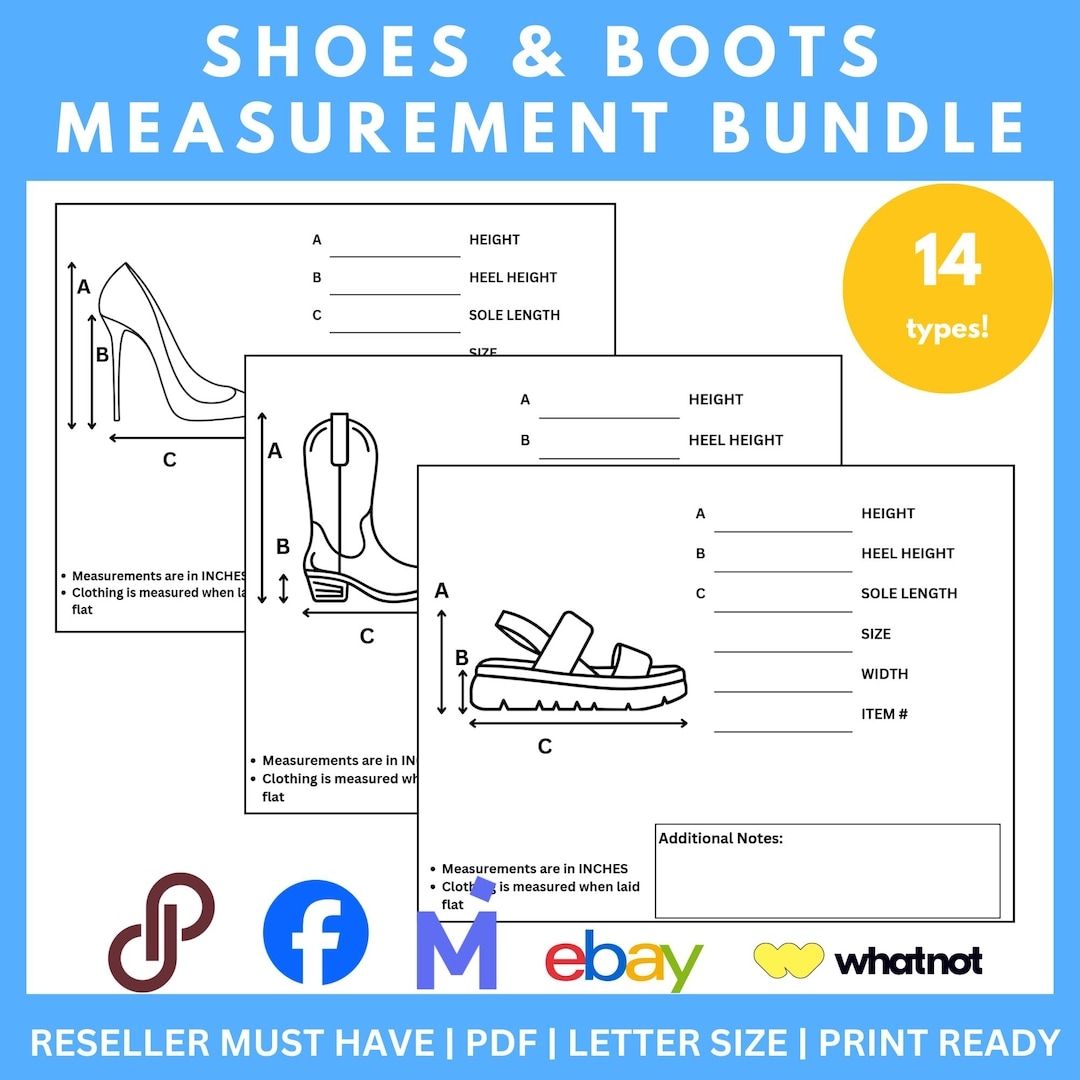 shoe measurement chart printable