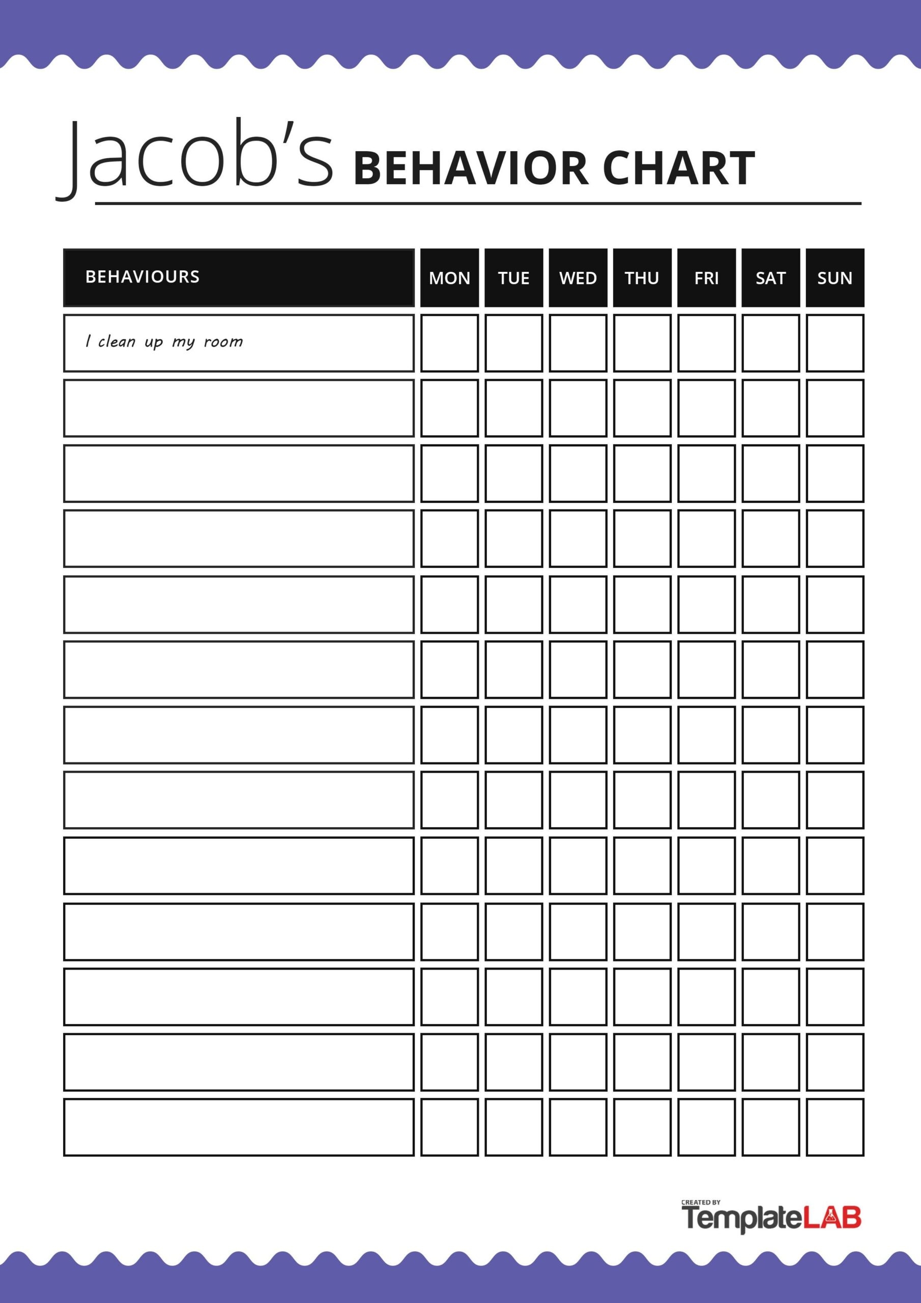 blank free printable daily behavior chart