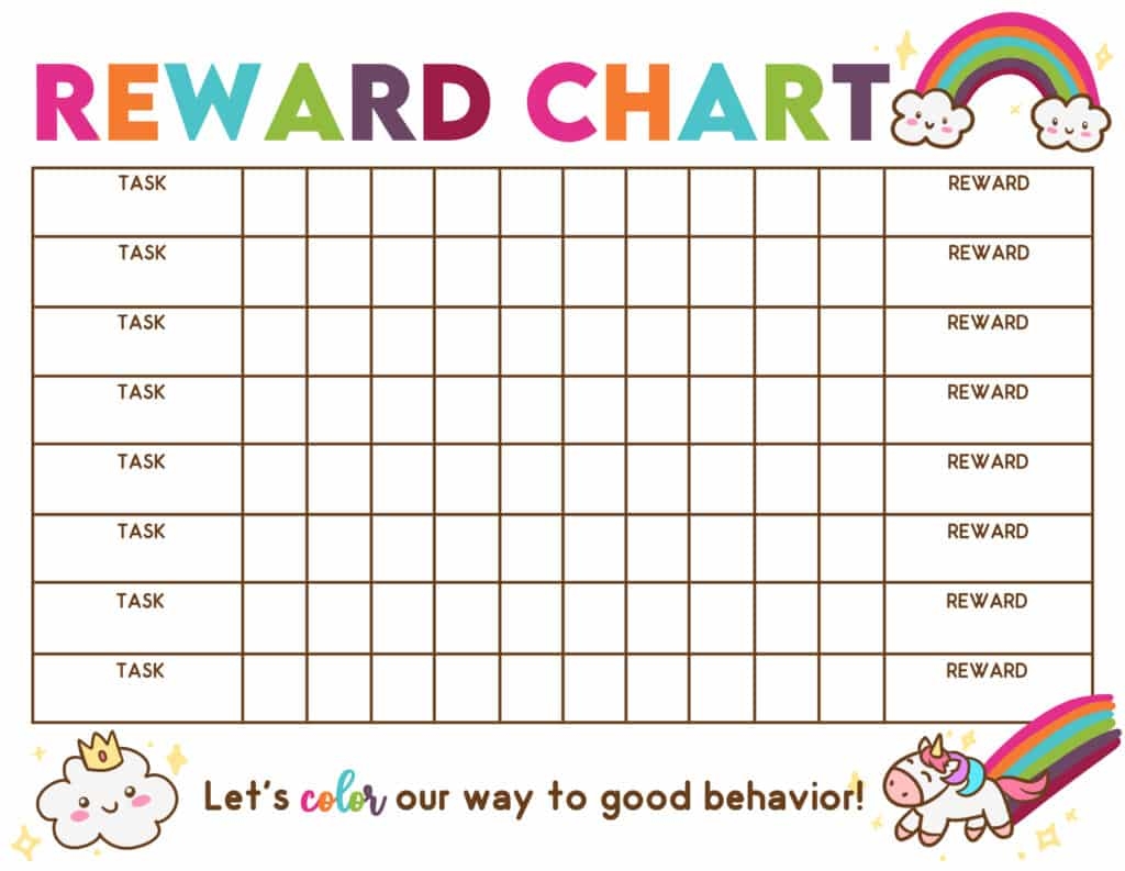 printable reward chart for kids