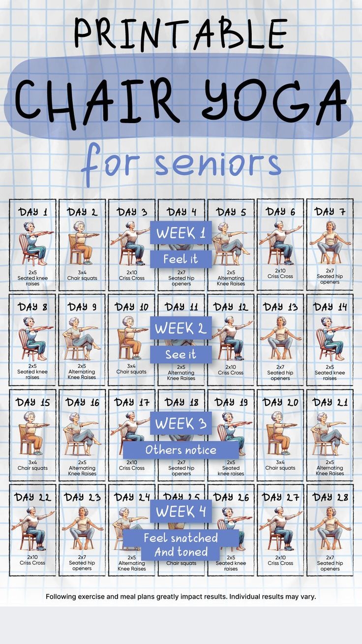 28 Day Chair Yoga Challenge For Seniors