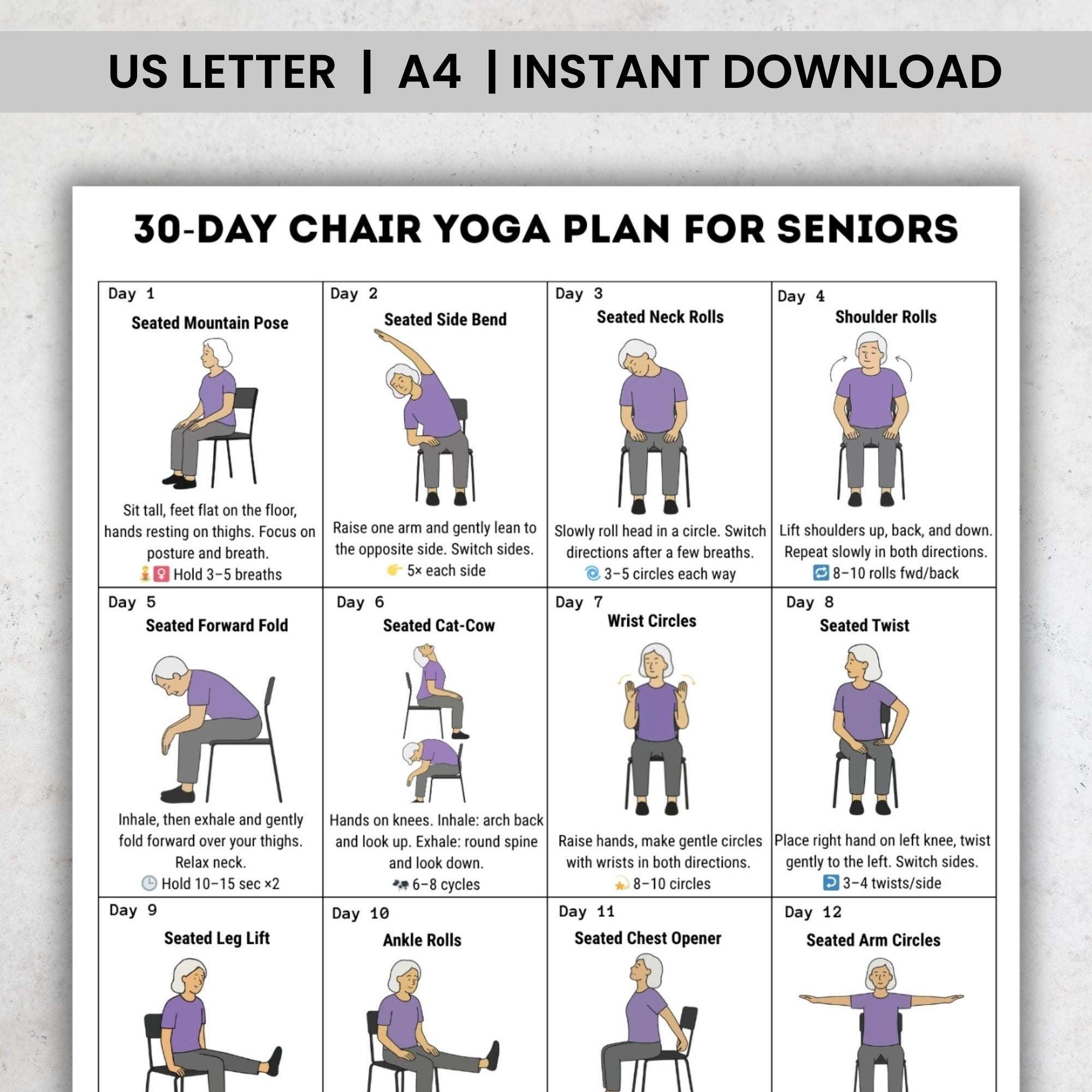 printable chair yoga chart