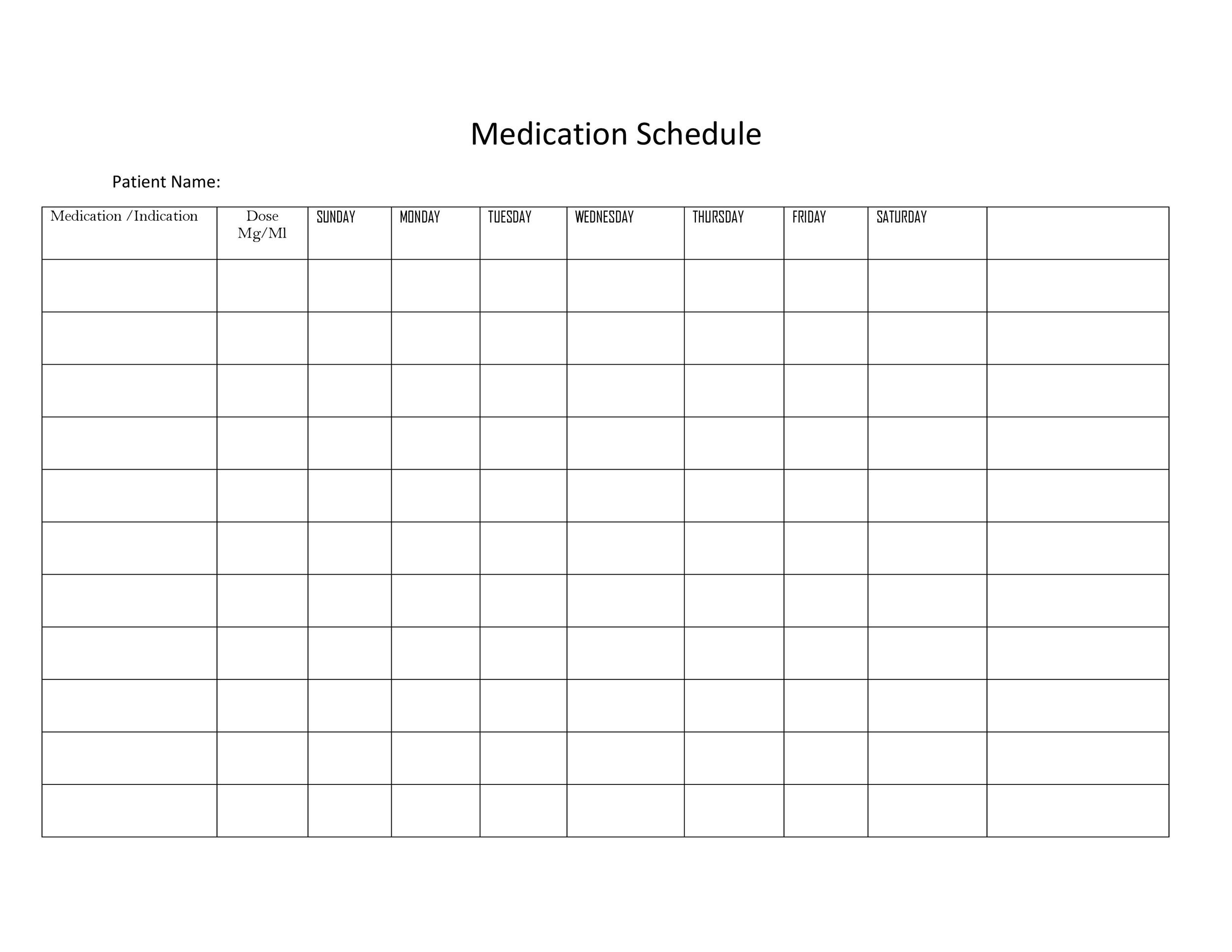 free printable medication chart pdf
