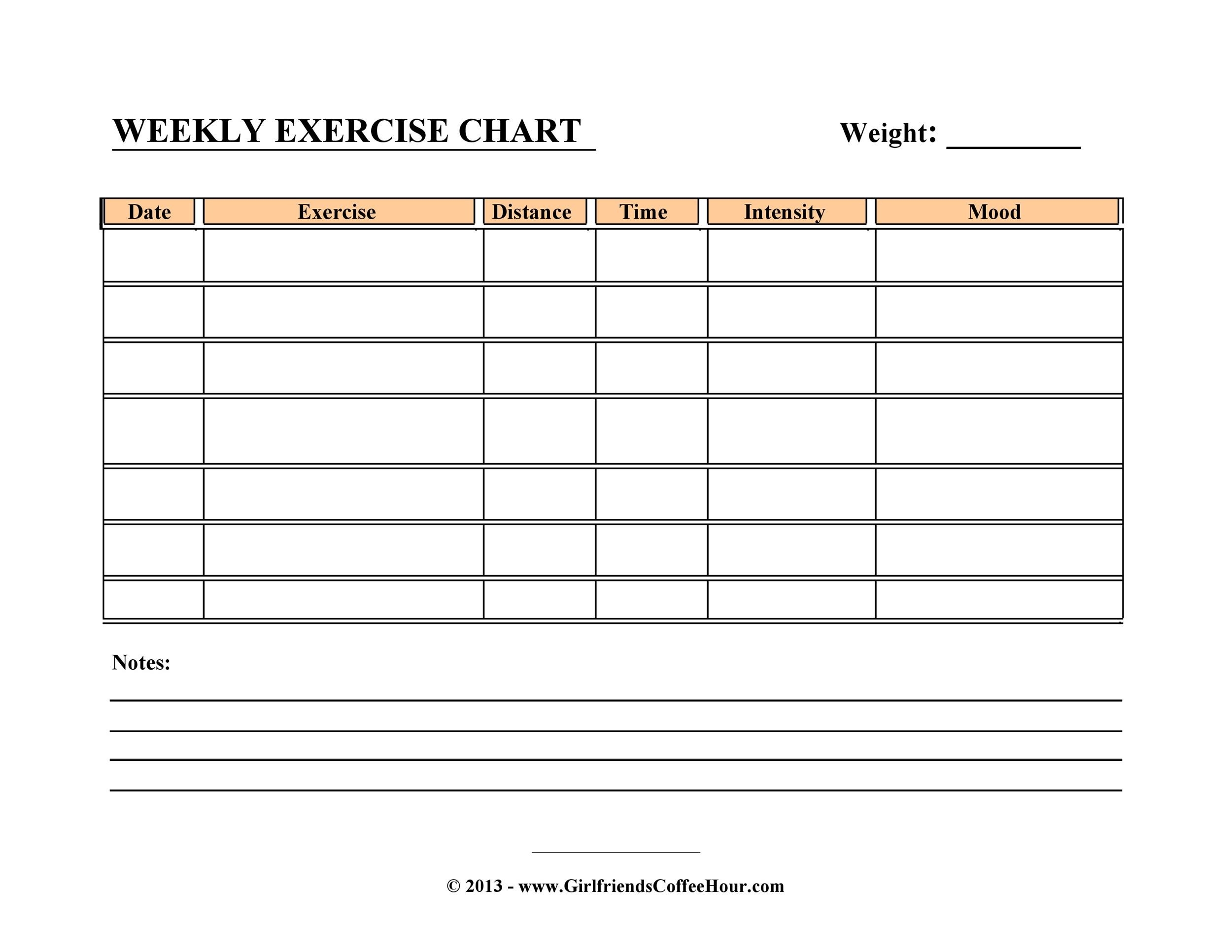 46 Printable Exercise Charts 100 Free TemplateLab 46 Printable Exercise Charts 100 Free TemplateLab