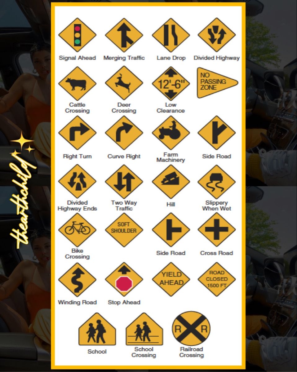 printable nc dmv road signs chart