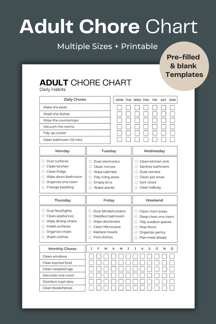 Adult Chore Chart