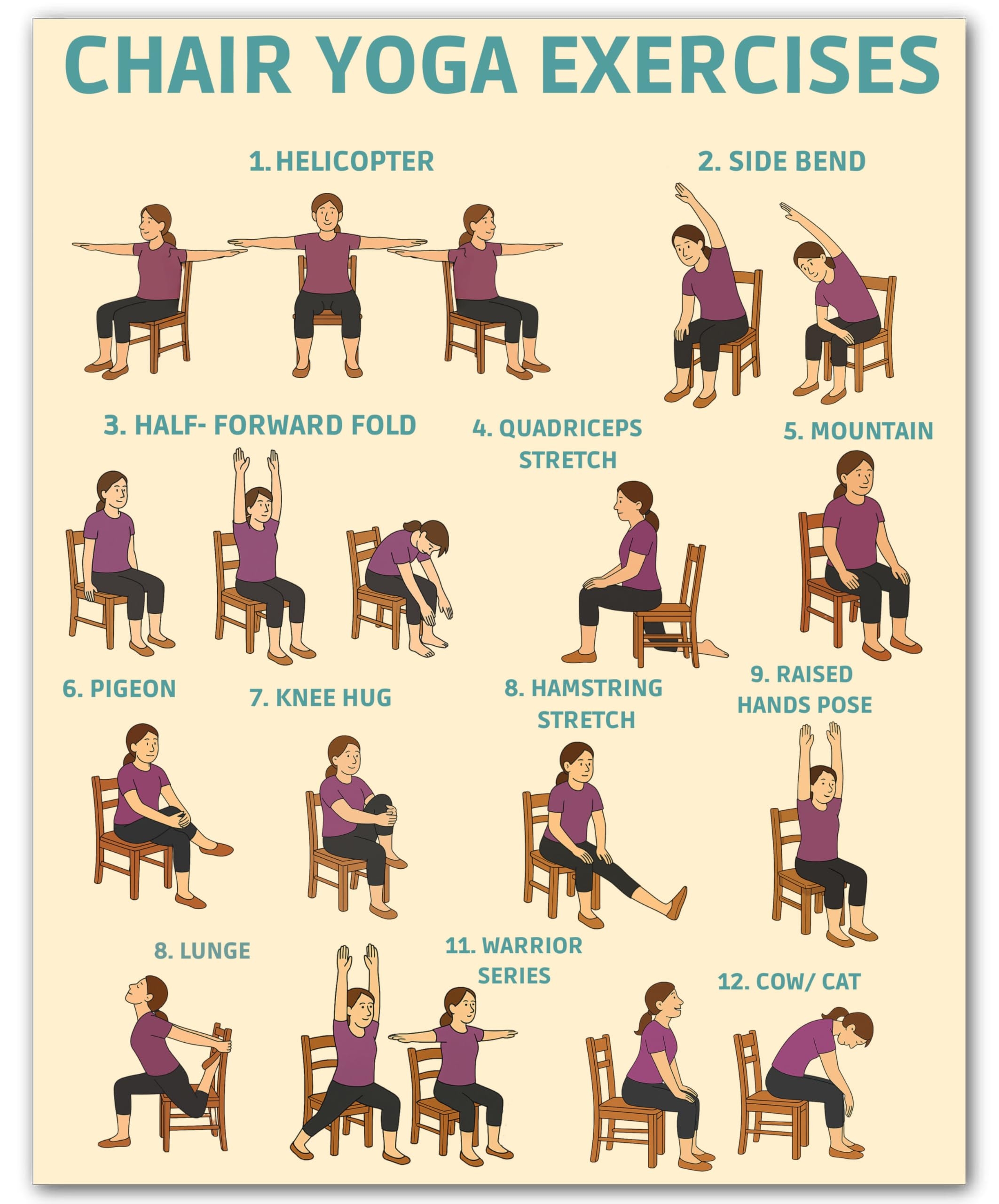chair yoga printable chart