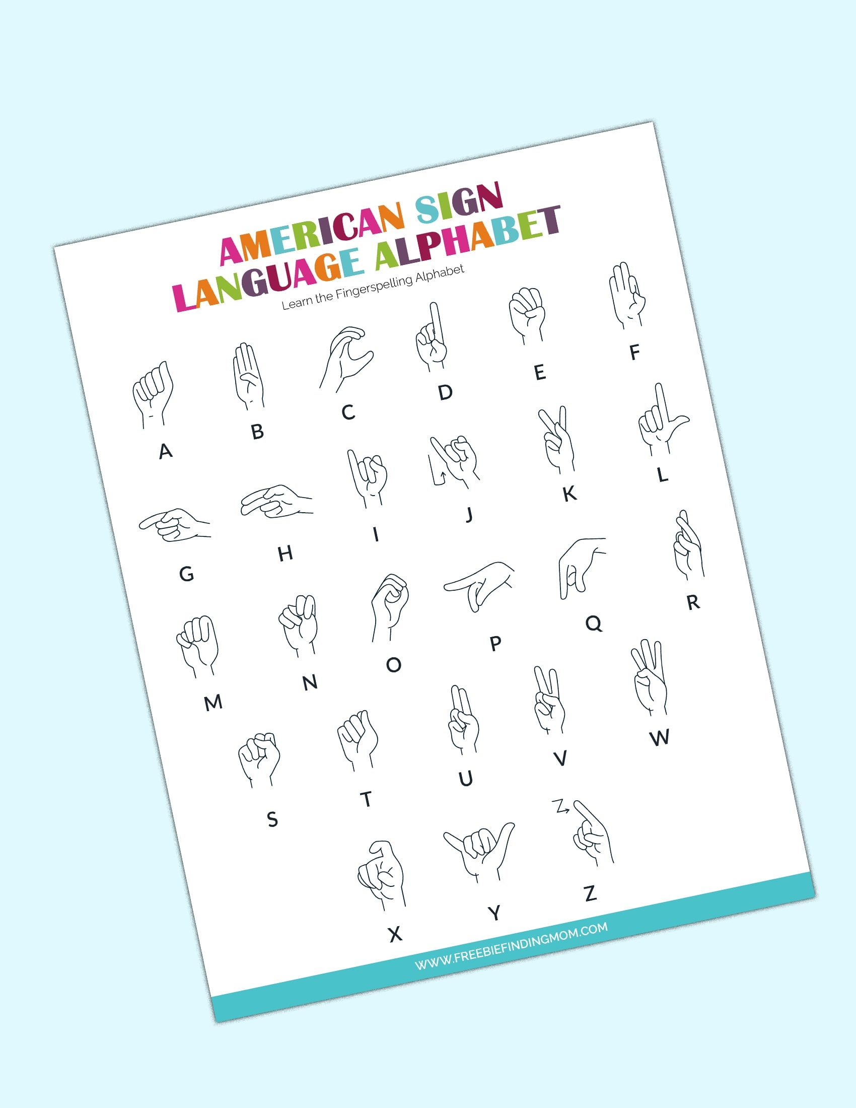 American Sign Language Alphabet Chart Printable