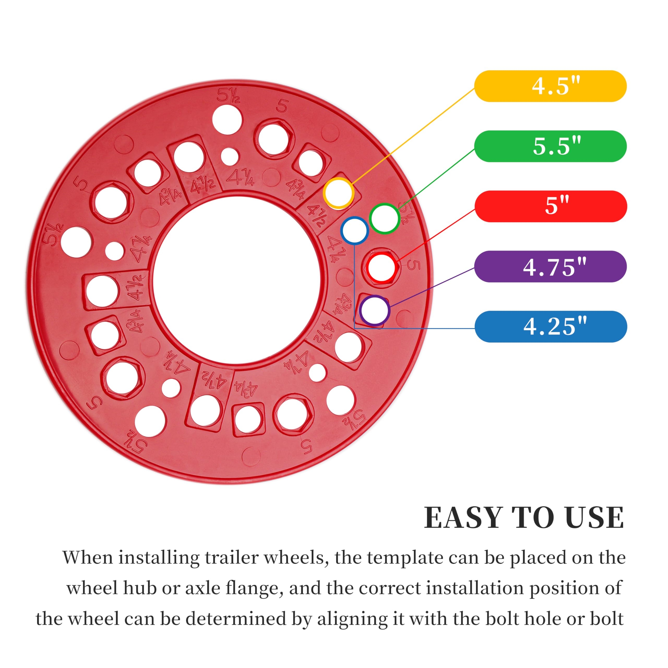 AOQIVIS Wheel Bolt Pattern Measuring Tool Trailer Axle Bolt Circle Template 5 Lug Bolt Pattern Template For Lug Bolt Pattern Measuring Red 2 Pack Exterior Accessories Amazon Canada