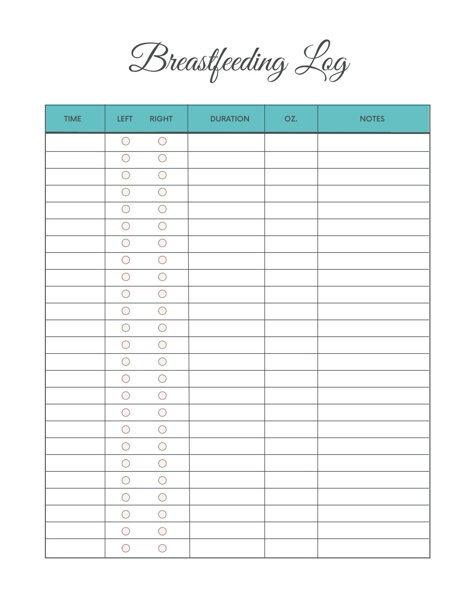 Baby Feeding Schedule Printable Baby Feeding Log Breastfeeding Tracker With Simple Blue Design Blank Reprintable Download A4 Etsy