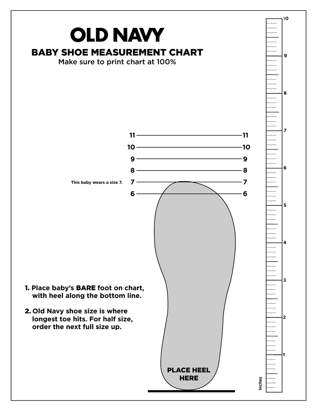 Baby Shoe Shoe Size Measurement Tool Printable FREE 7 Sample Baby Size Chart Templates In