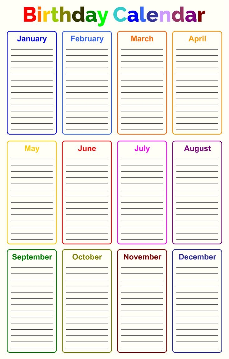 Birthday Chart 15 Free PDF Printables Printablee