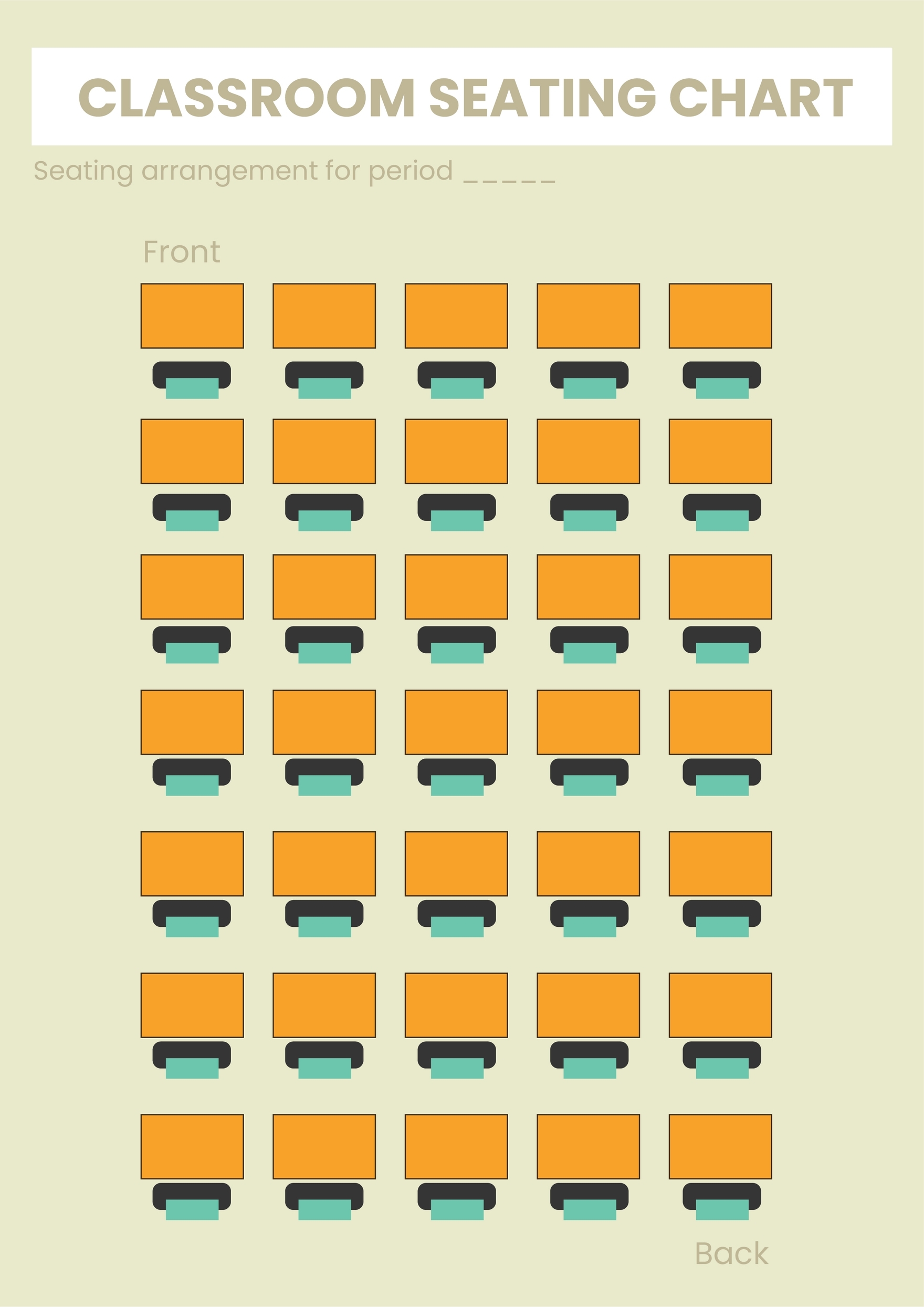 Blank Classroom Seating Chart In Illustrator PDF Download Template