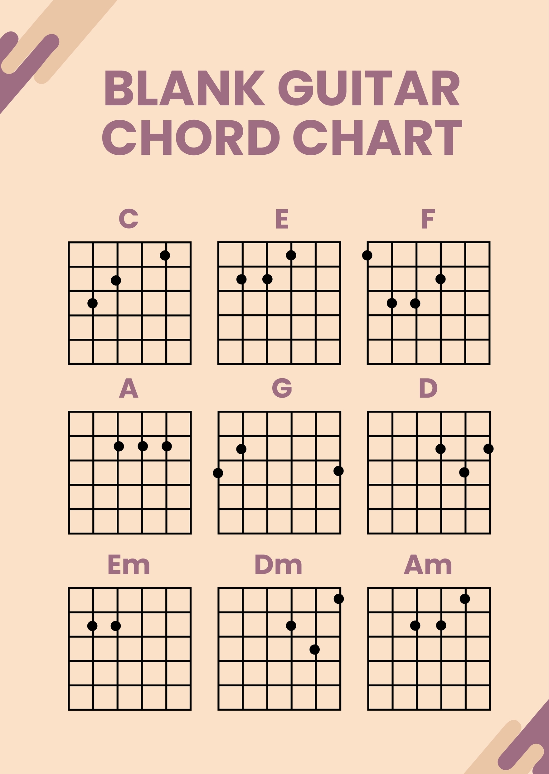 free guitar chord chart printable