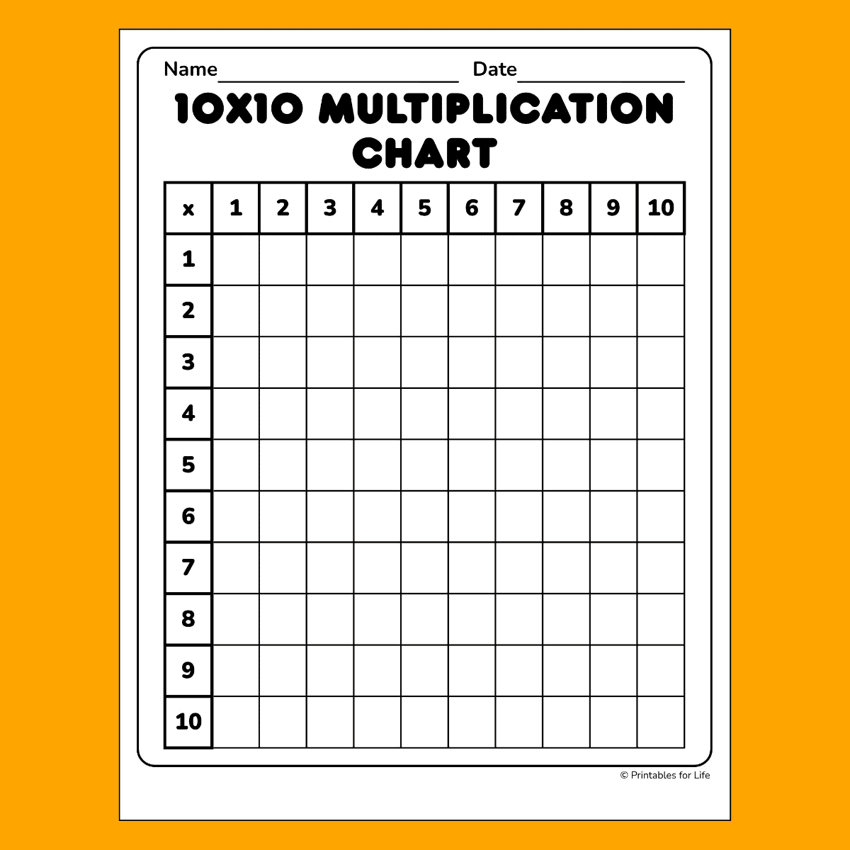 printable fill in multiplication chart