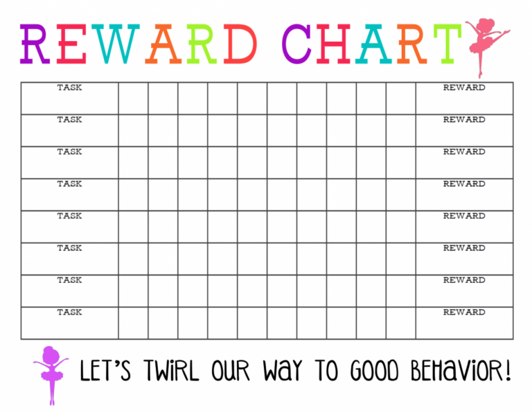 Blank Reward Chart Printable The Girl Creative