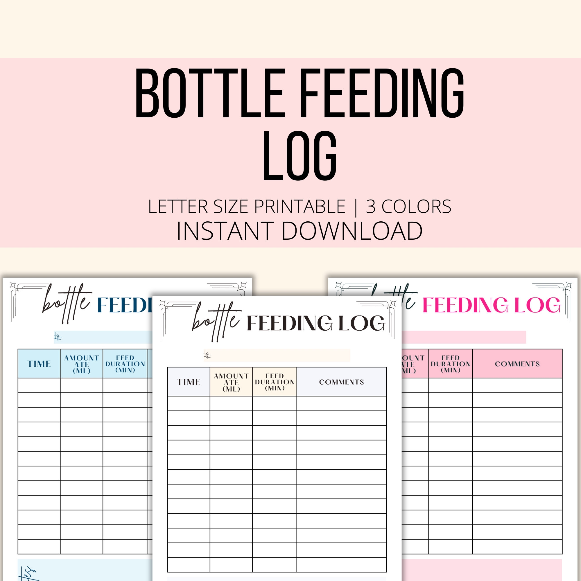 printable infant feeding chart
