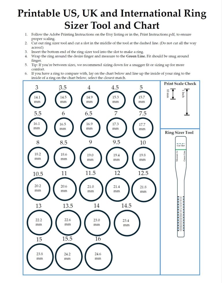 Chart Printable Circular Ring Sizing Chart Printable Ring Sizing Chart