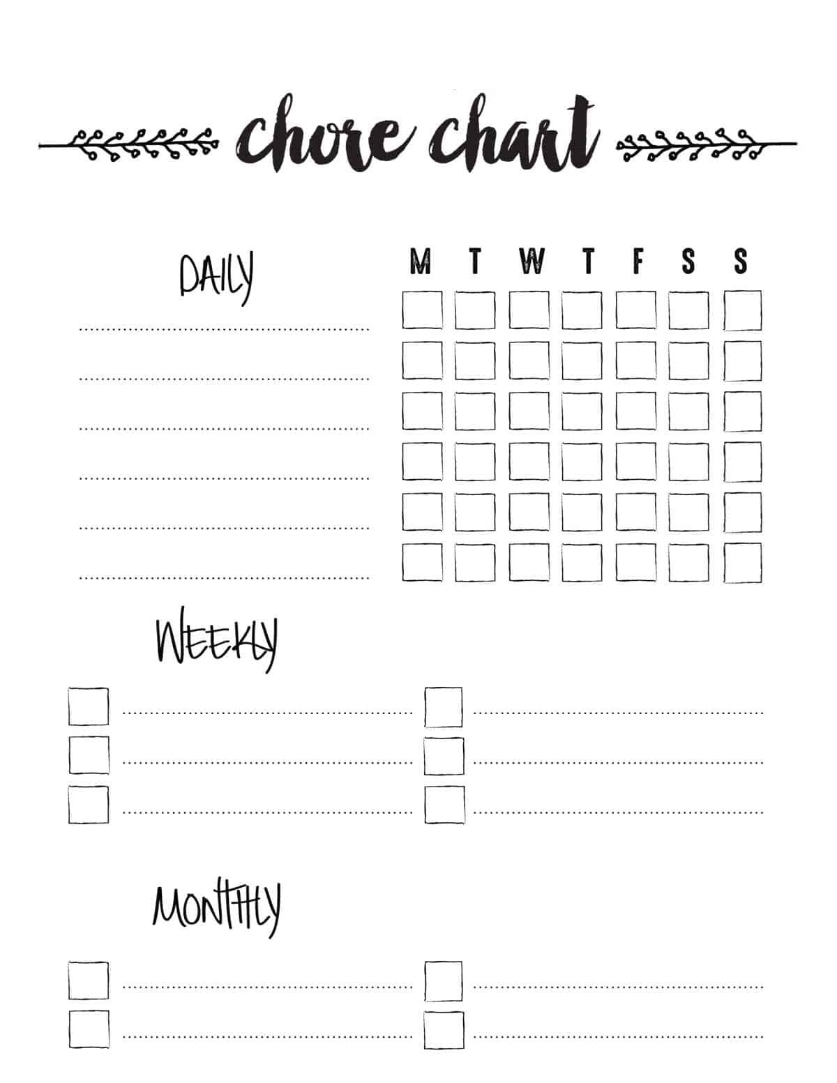 free printable chore charts for adults free printable chore charts for adults