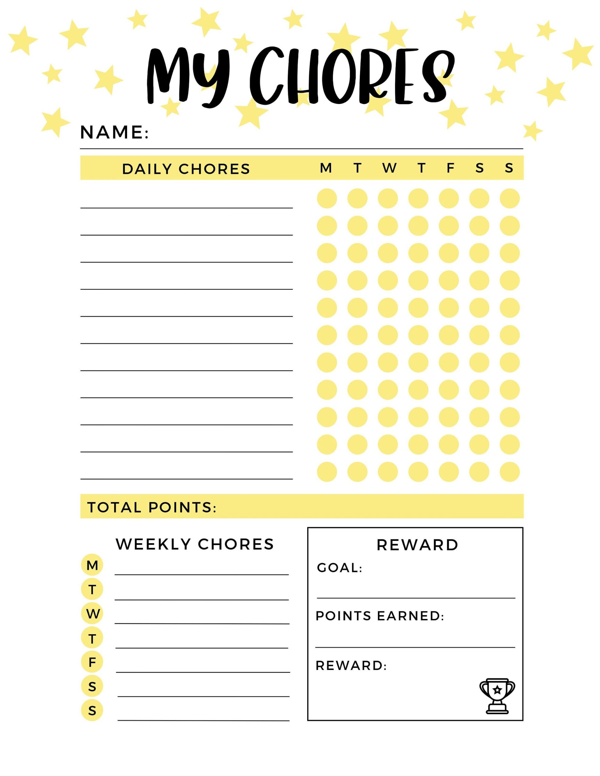 Chore Charts For Kids Chore Chart Printable Reward Chart Printable Reward Chart For Kids Kids Chore Chart Printable Chore Chart Etsy
