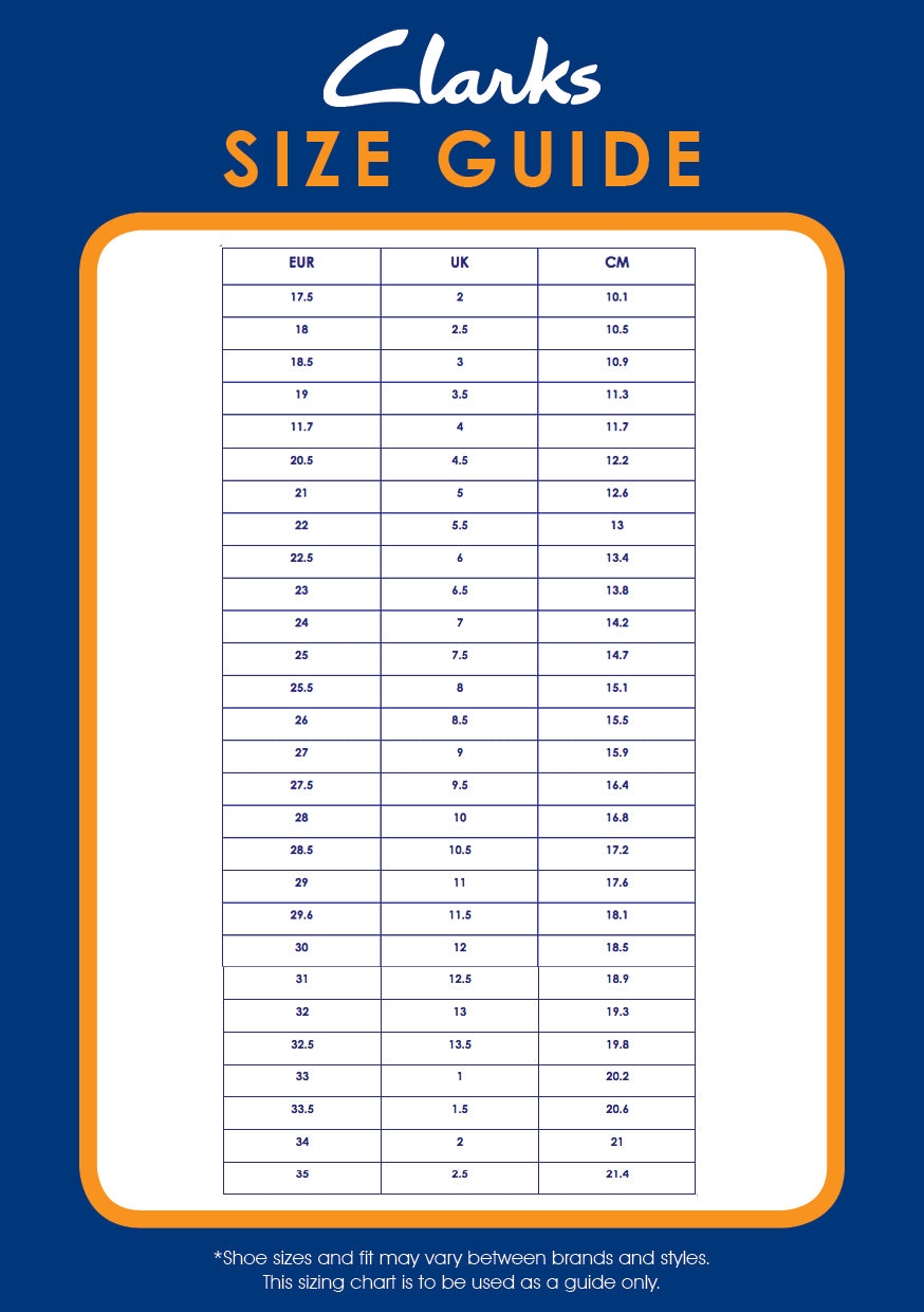 Clarks Sandals Size Chart Chart Printable Clarks Downloadable Foot Measure Kids Shoe Size