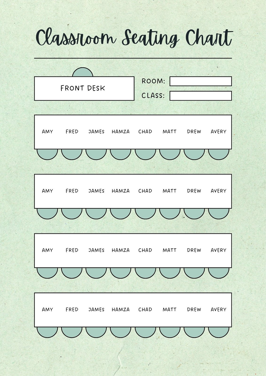 printable seating chart