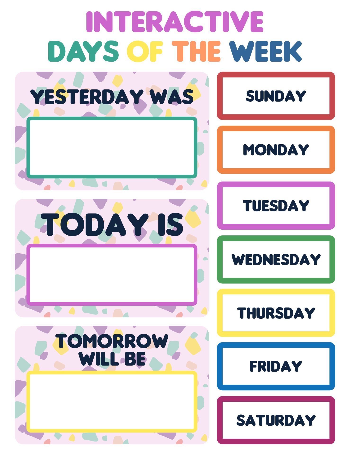 Days Of The Week Chart 10 Free PDF Printables Printablee