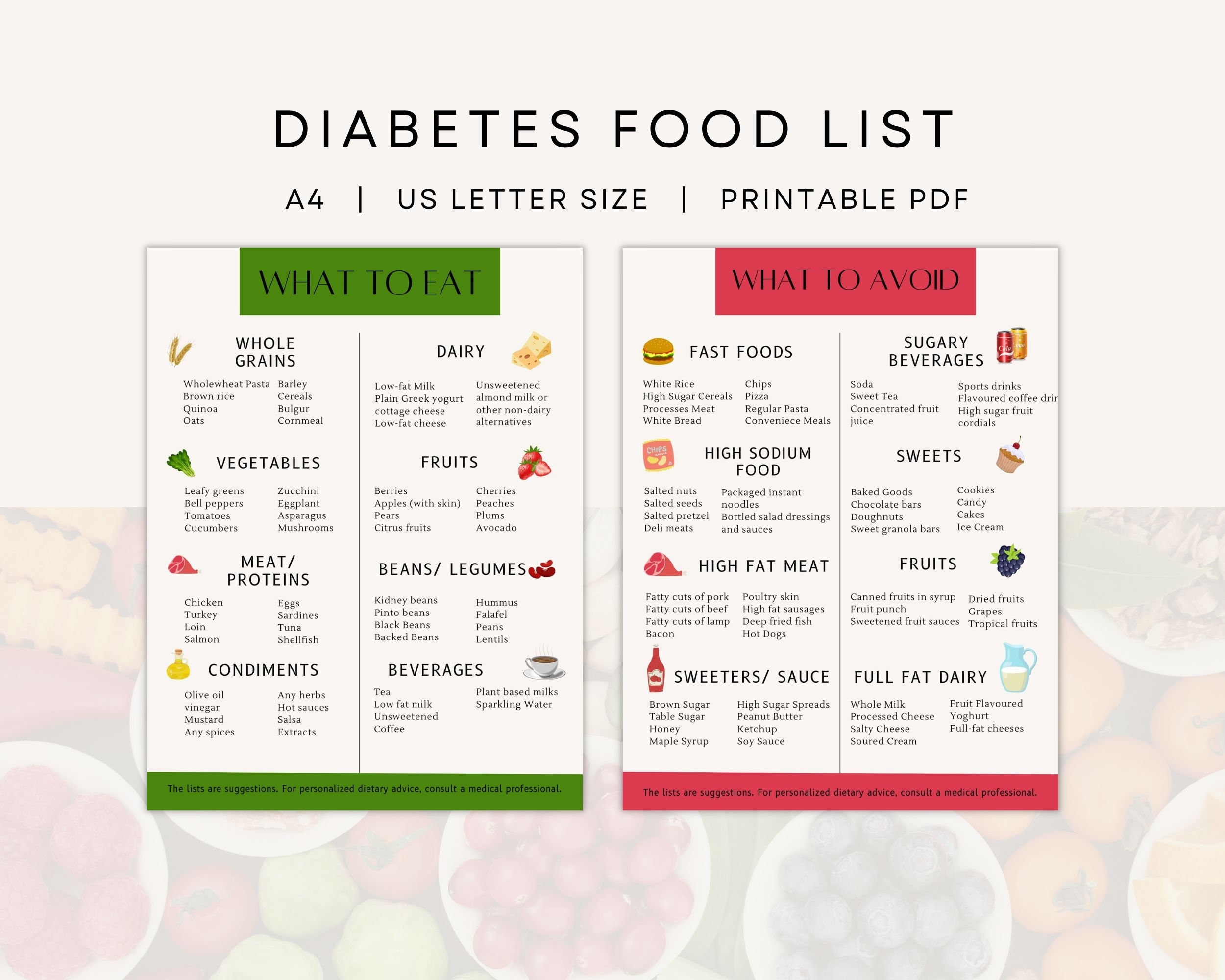 Diabetes Food List Type 2 Diabetes Diabetic Food Chart Printable PDF Instant Download Etsy Diabetes Food List Type 2 Diabetes Diabetic Food Chart Printable PDF Instant Download Etsy