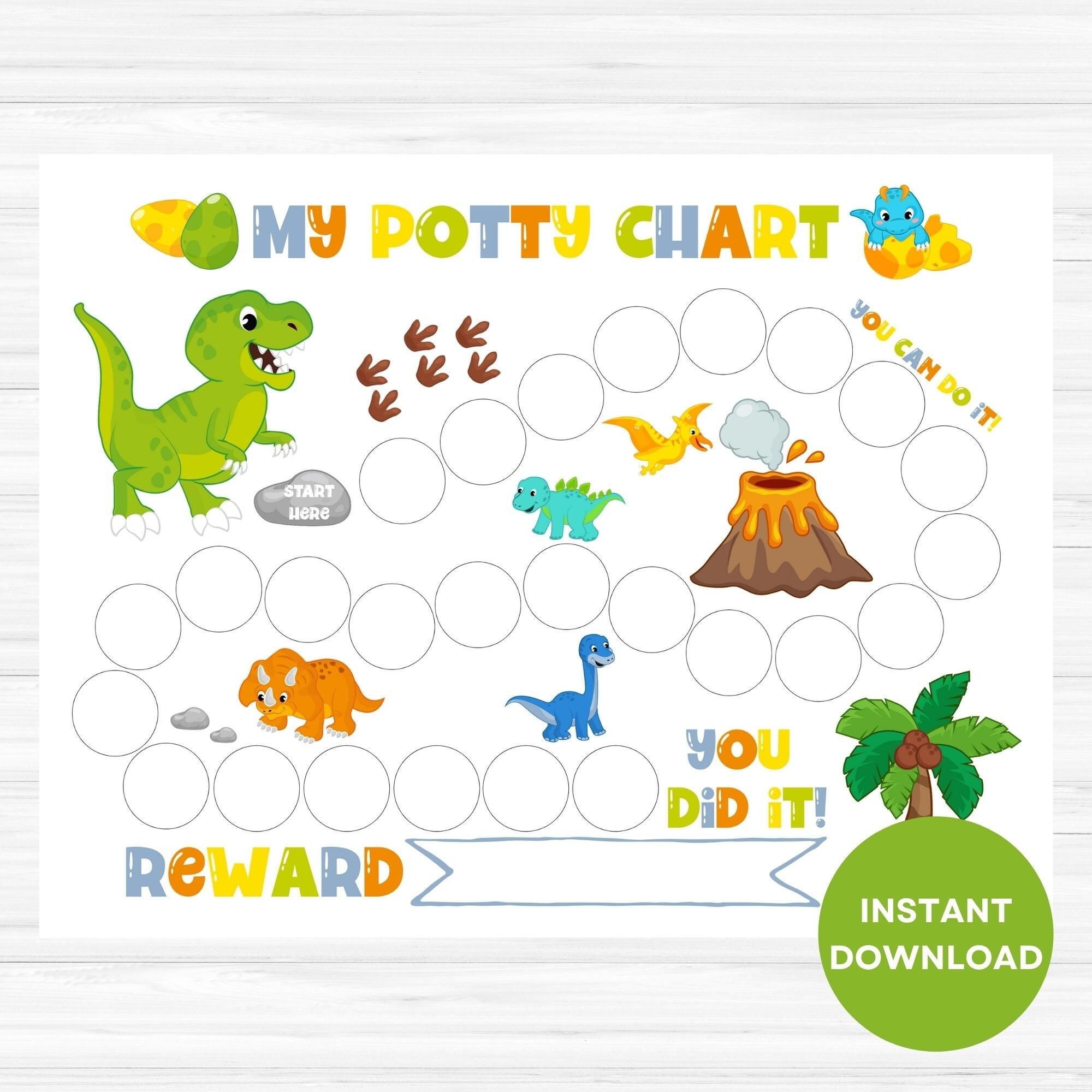 Dinosaur Potty Chart Printable Potty Training Chart Boy Sticker Chart Reward Chart Toilet Training Chart Etsy Norway