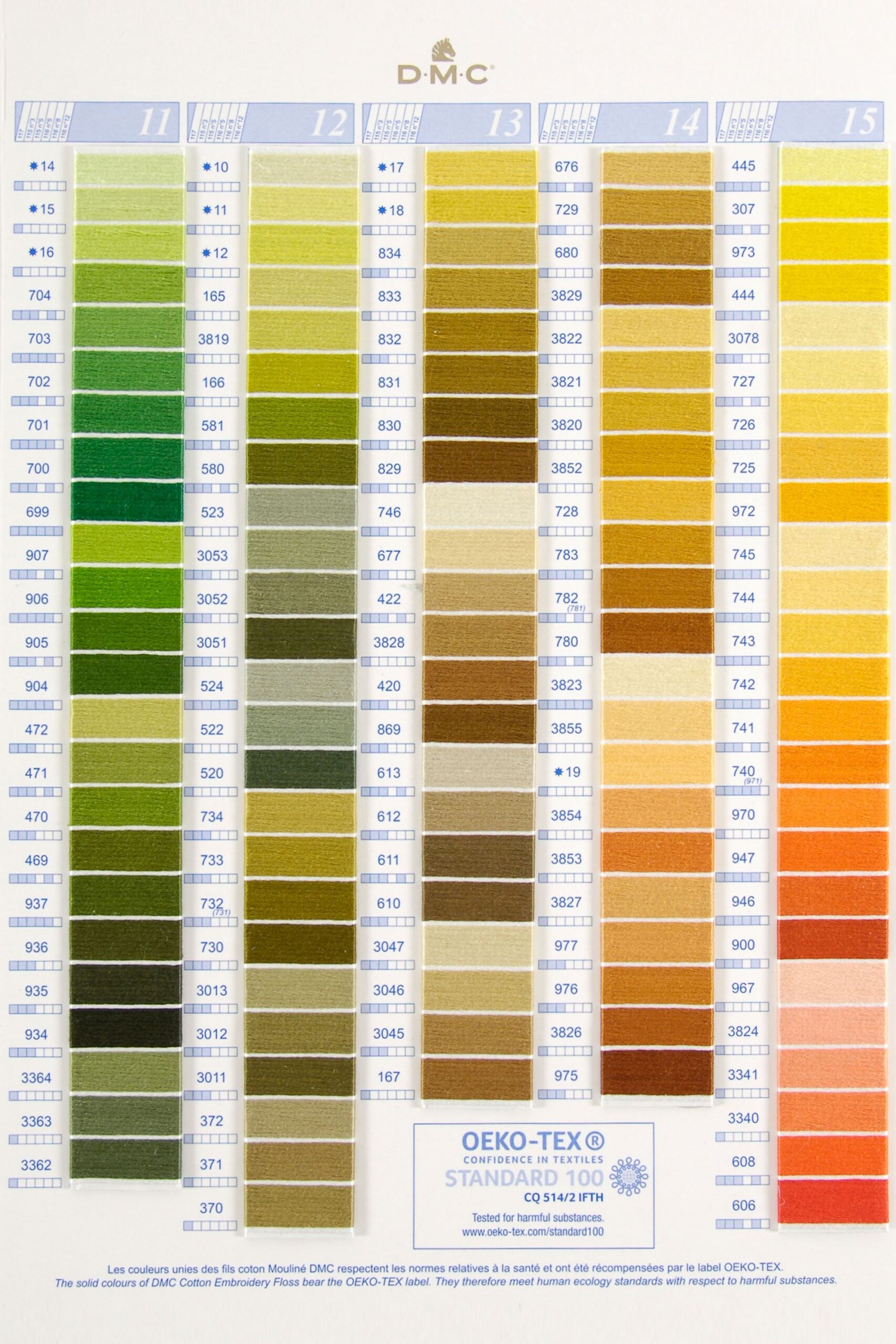DMC Stranded Cotton Colour Chart Shade Card Stitchtastic