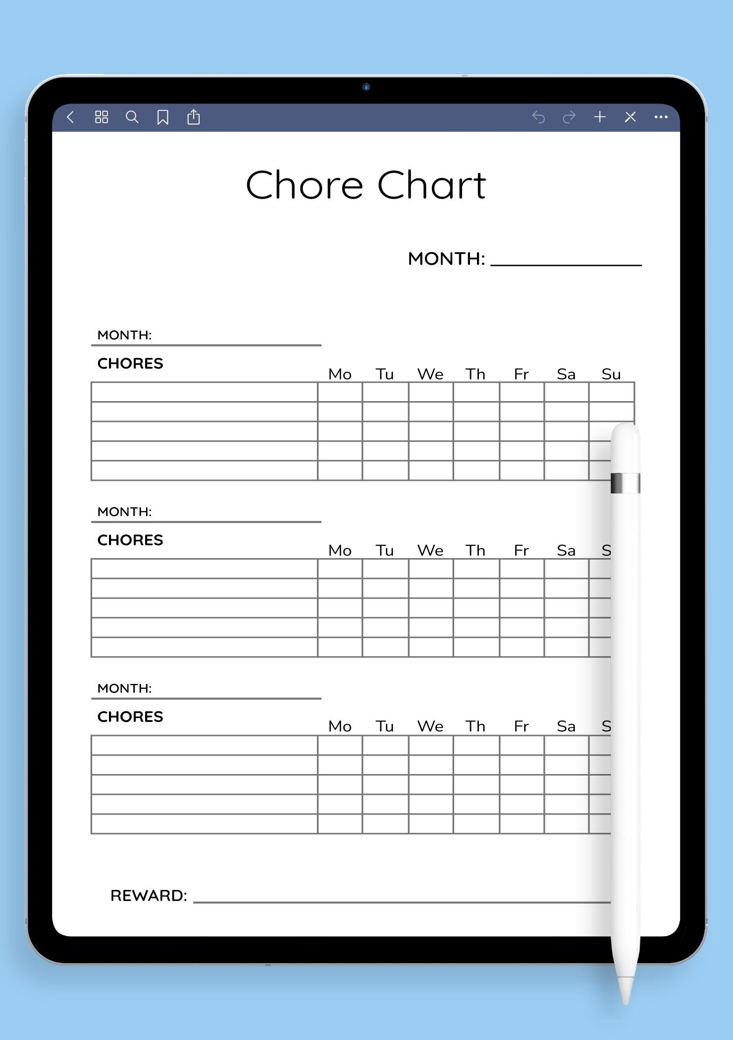 chore chart template printable chore chart template printable