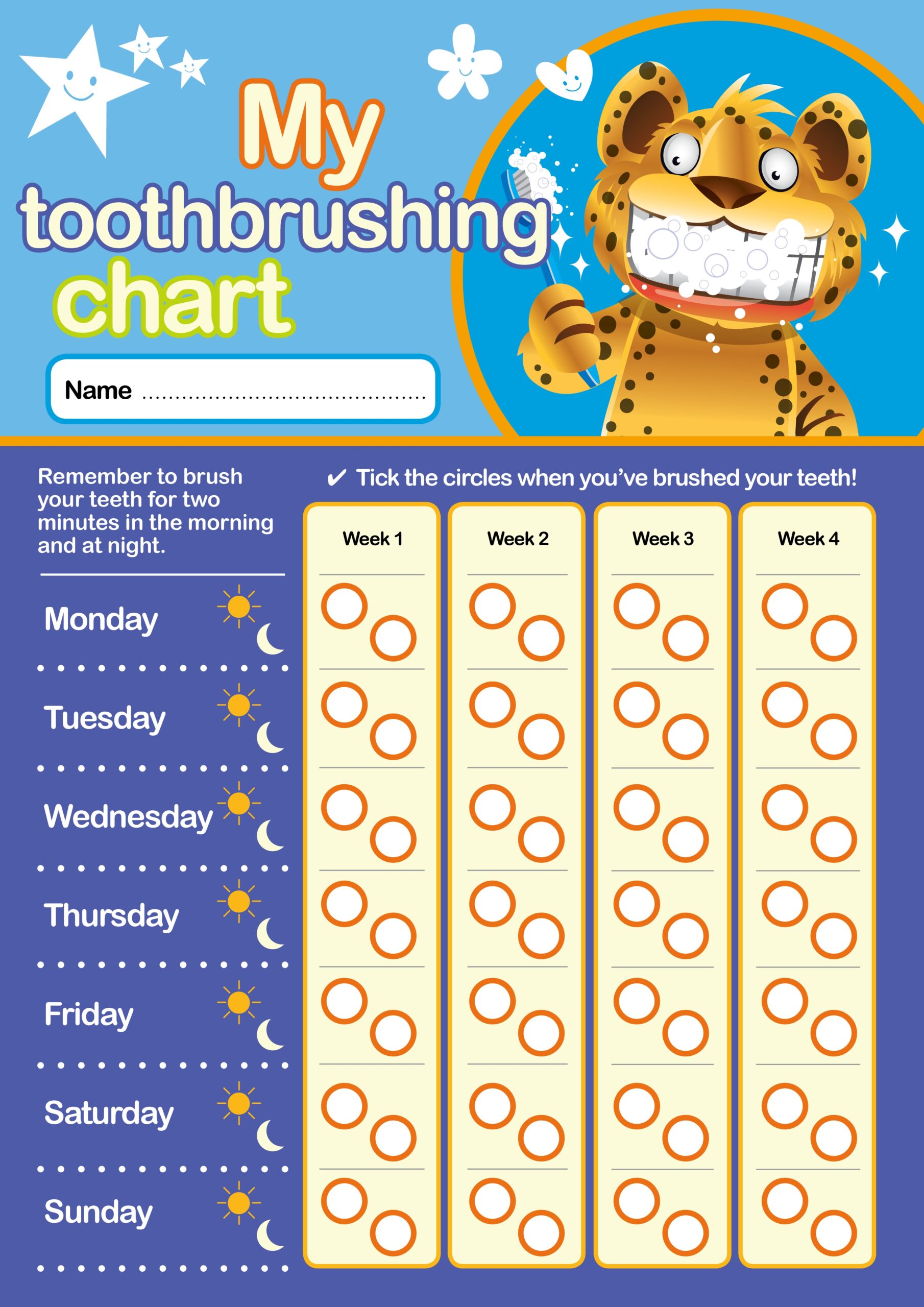 brushing teeth chart printable