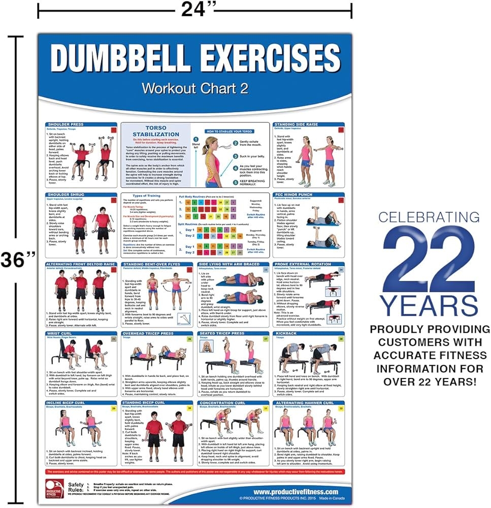 dumbbell exercise printable chart dumbbell exercise printable chart