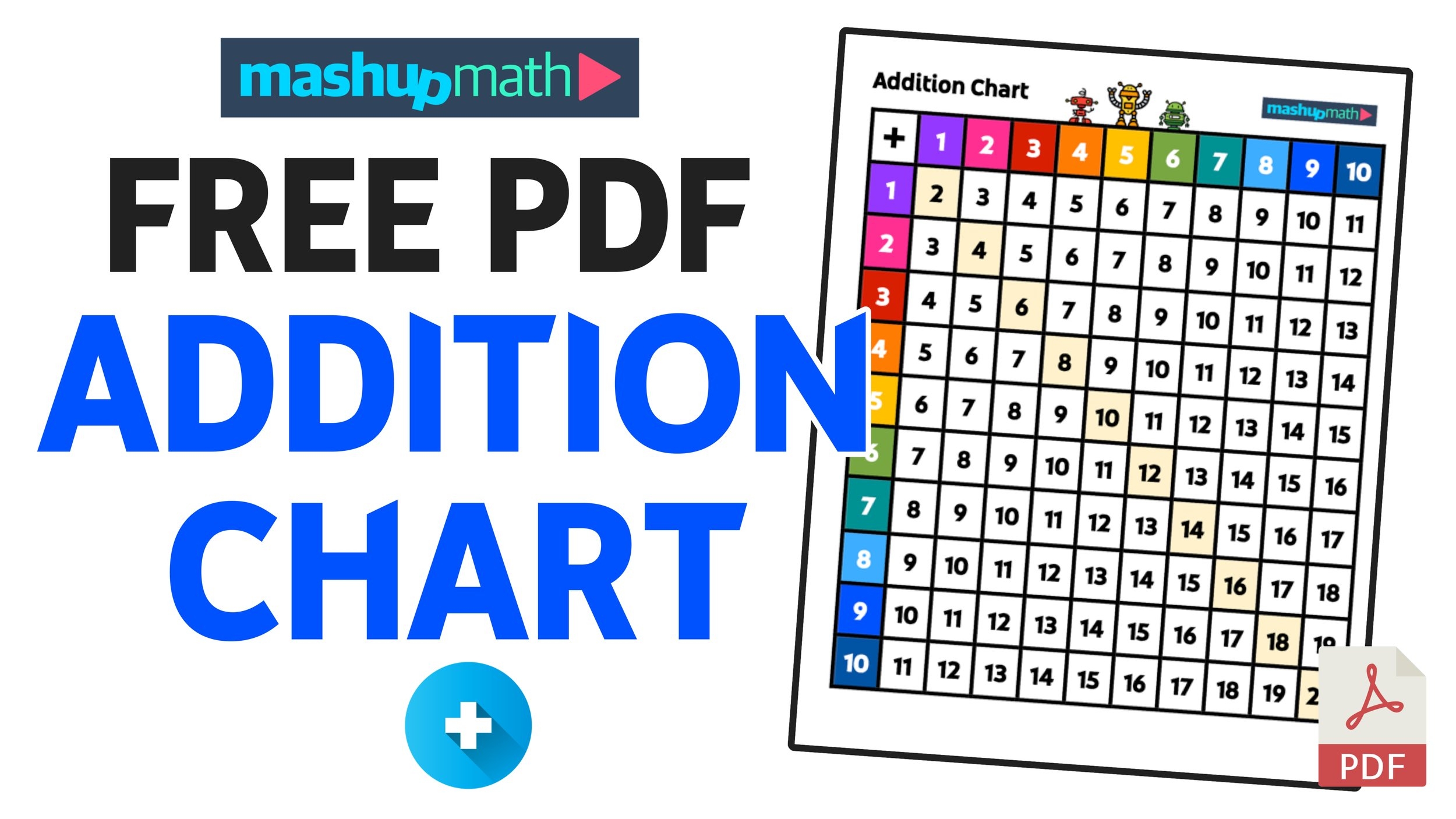 Free Addition Chart For Students Printable PDF Mashup Math