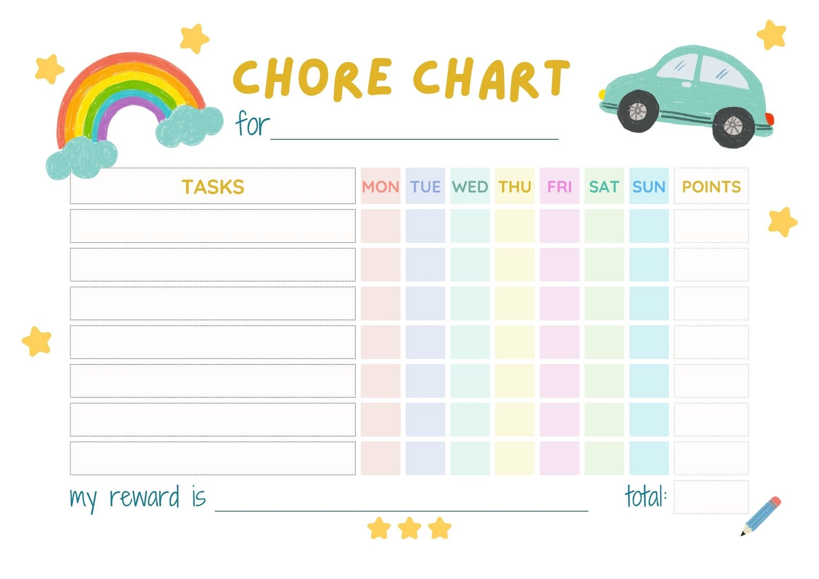 Free Customizable Chore Chart Templates To Print Canva