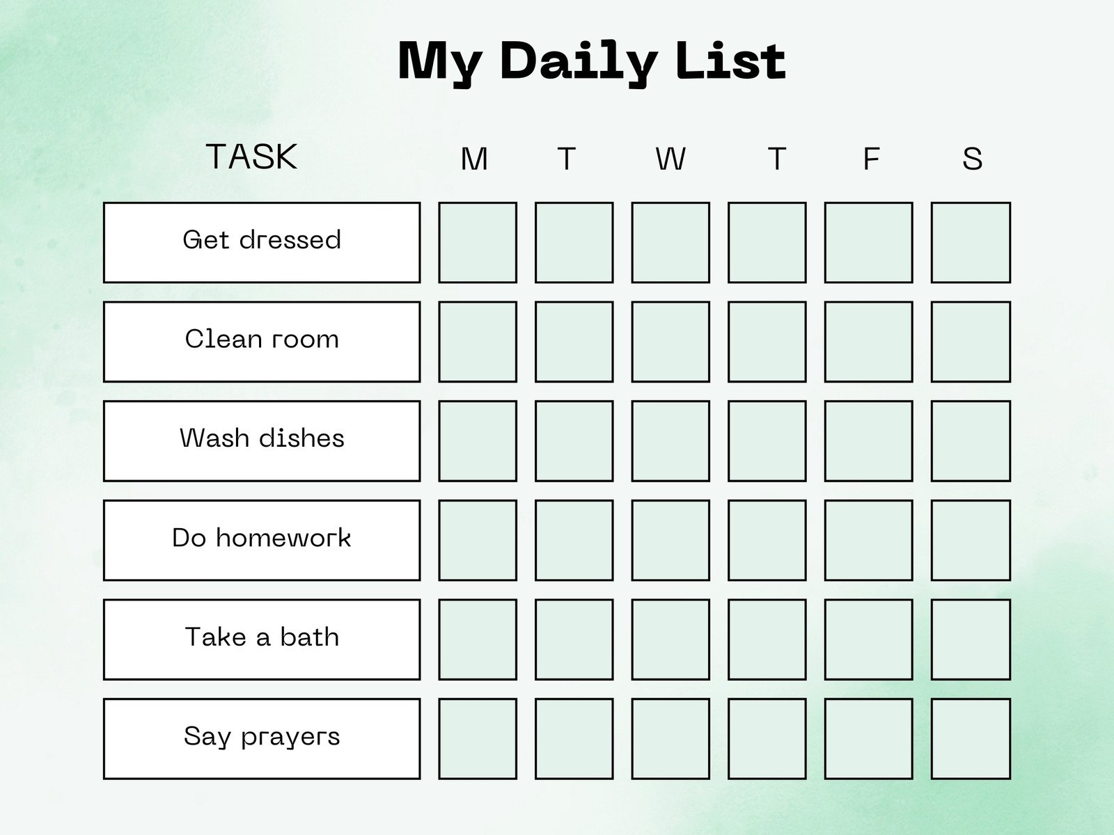 Free Customizable Chore Chart Templates To Print Canva
