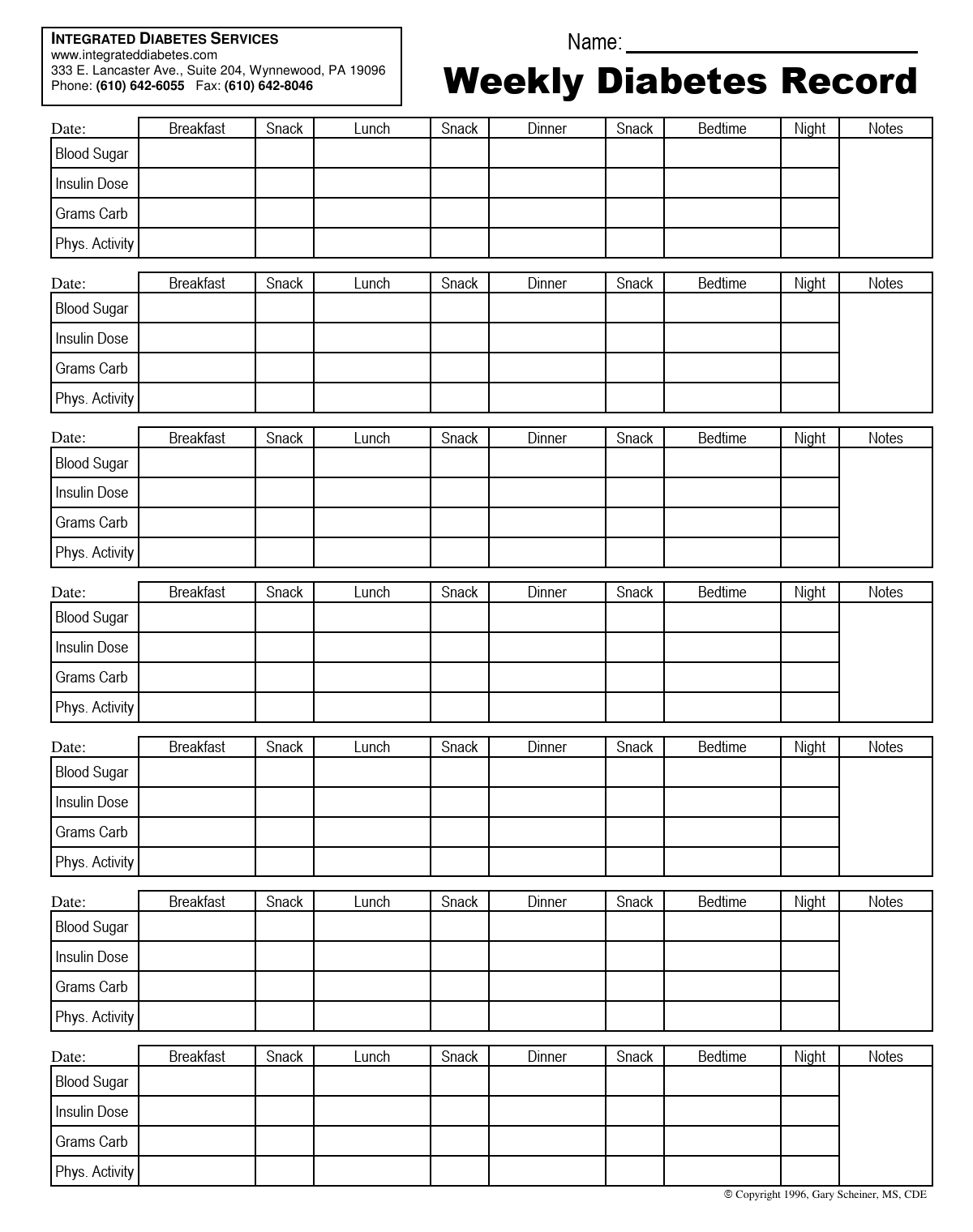 printable blood sugar chart