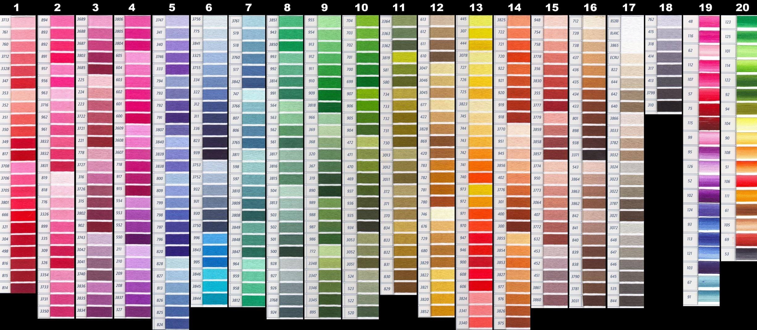 Free DMC Color Chart