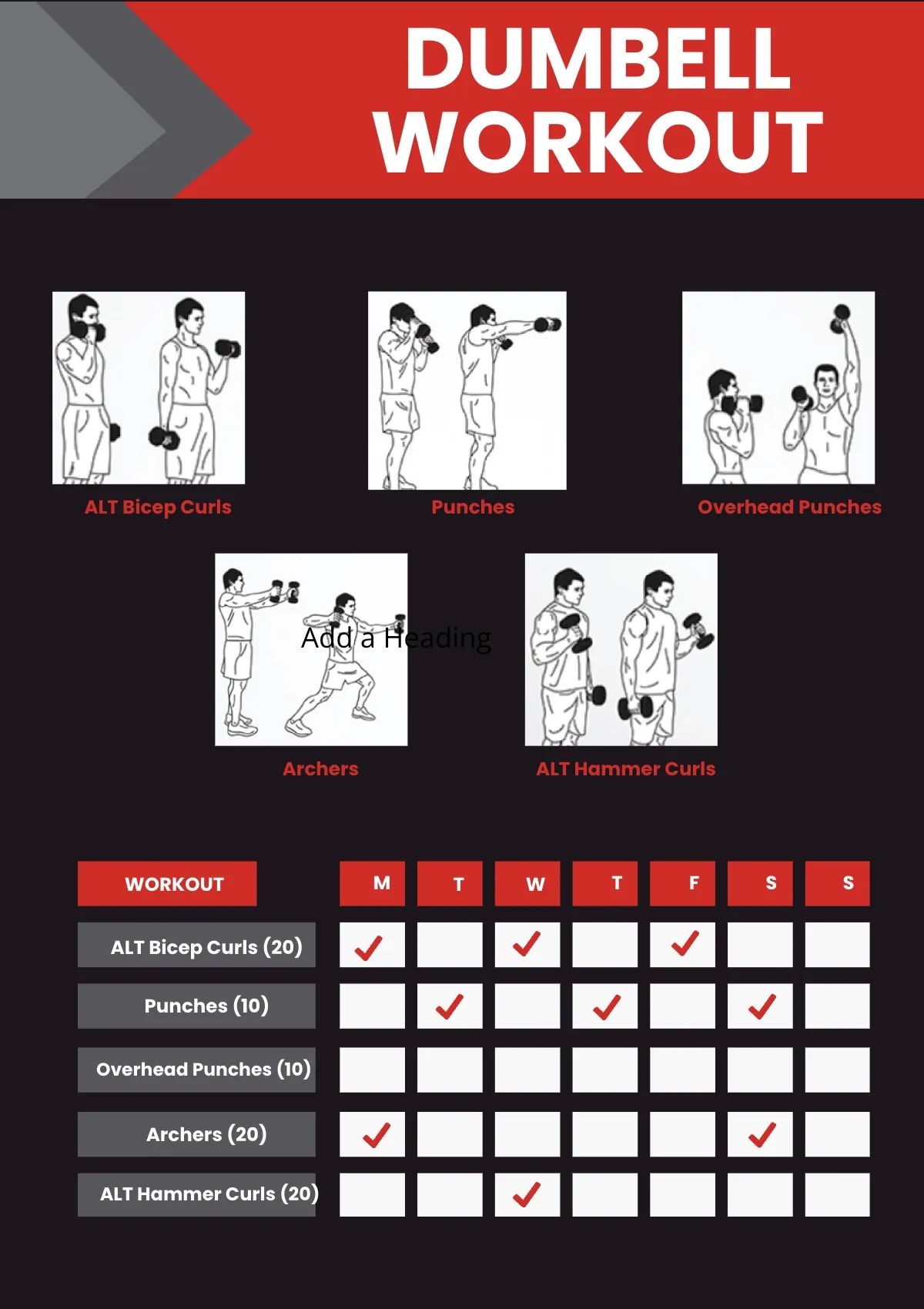 Free Dumbell Workout Chart Template To Edit Online